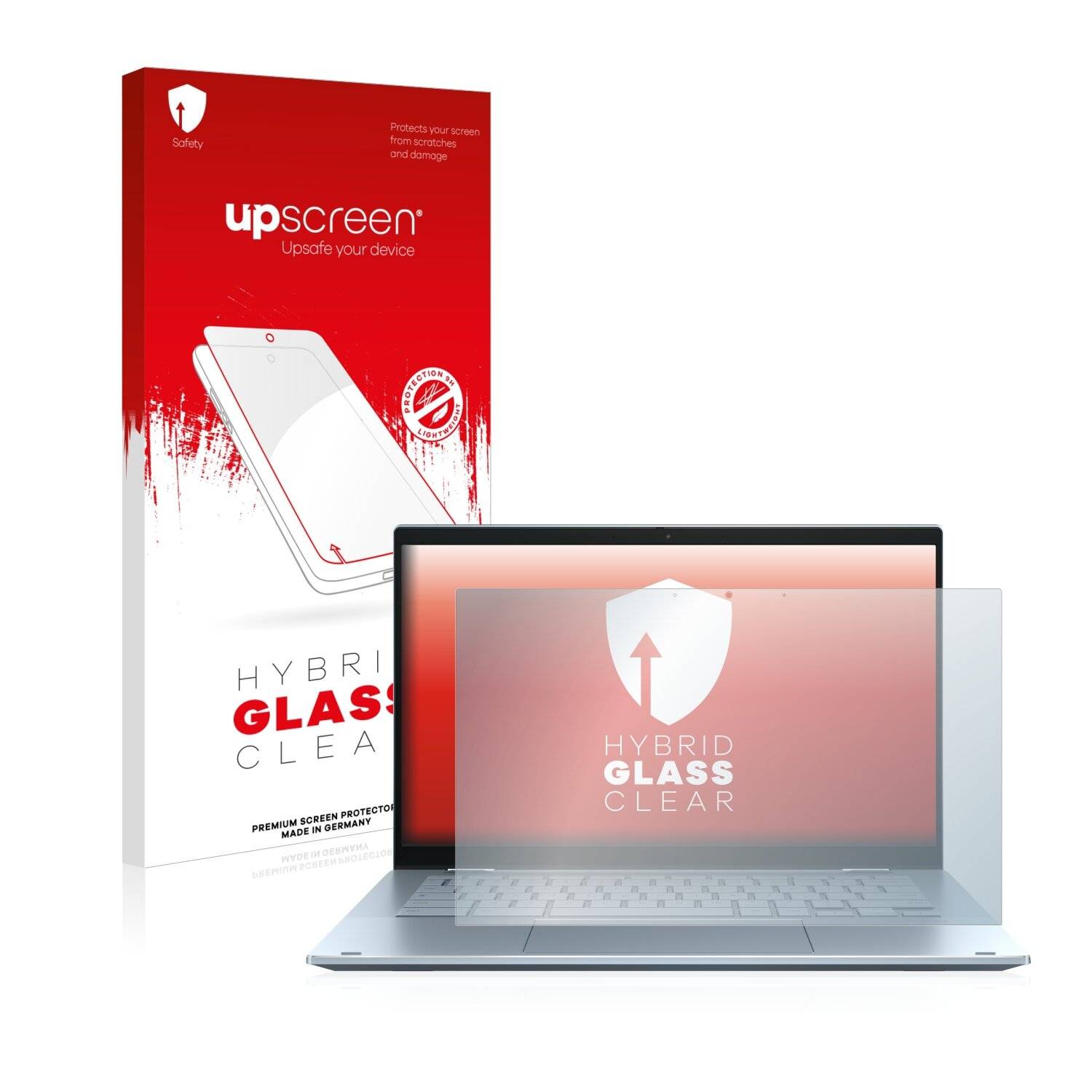 upscreen Hybrid Glass Clear Premium Schutzglas Folie für Asus Chromebook Flip CX5 14 (11.