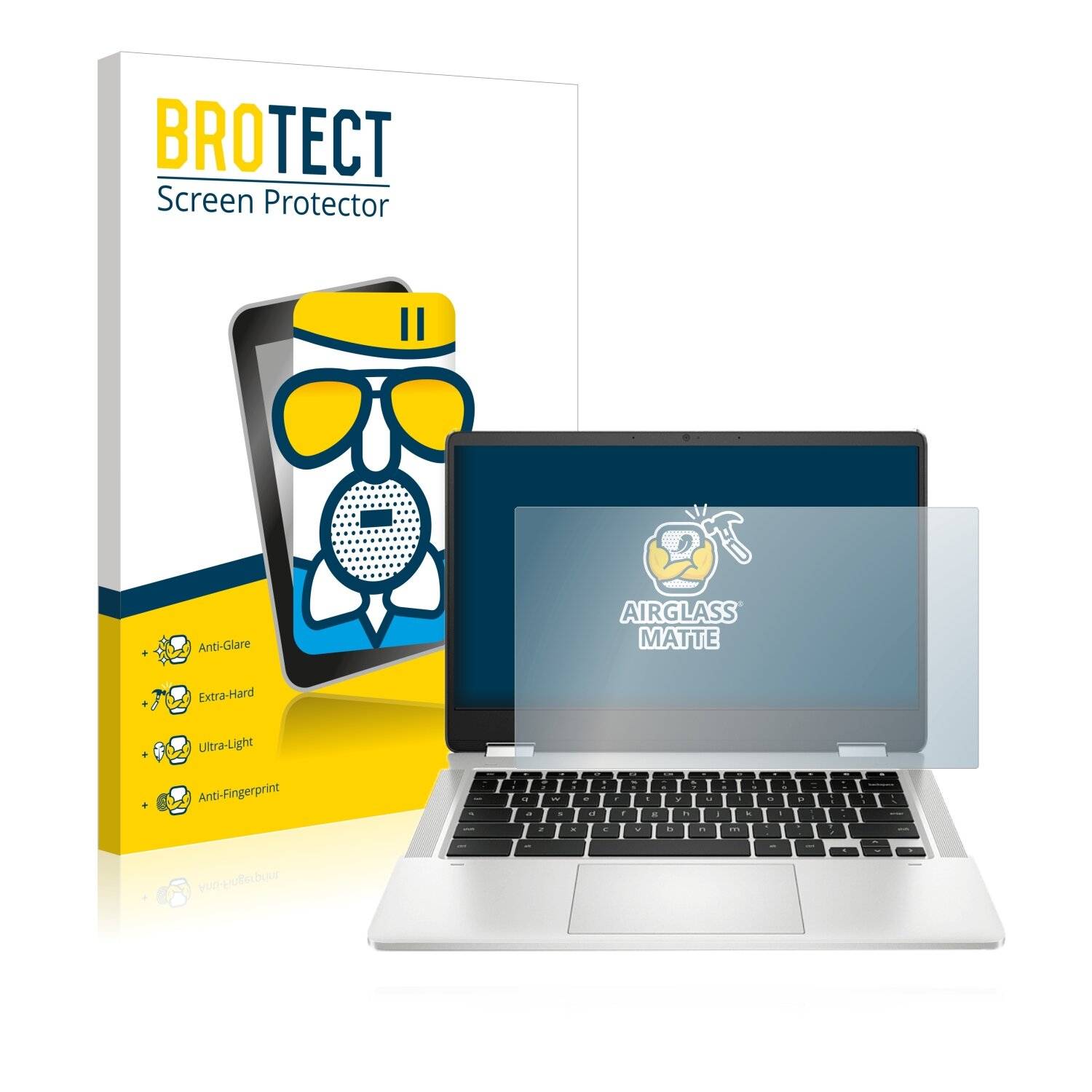 BROTECT AirGlass Matte Schutzglas Folie für HP Chromebook x360
