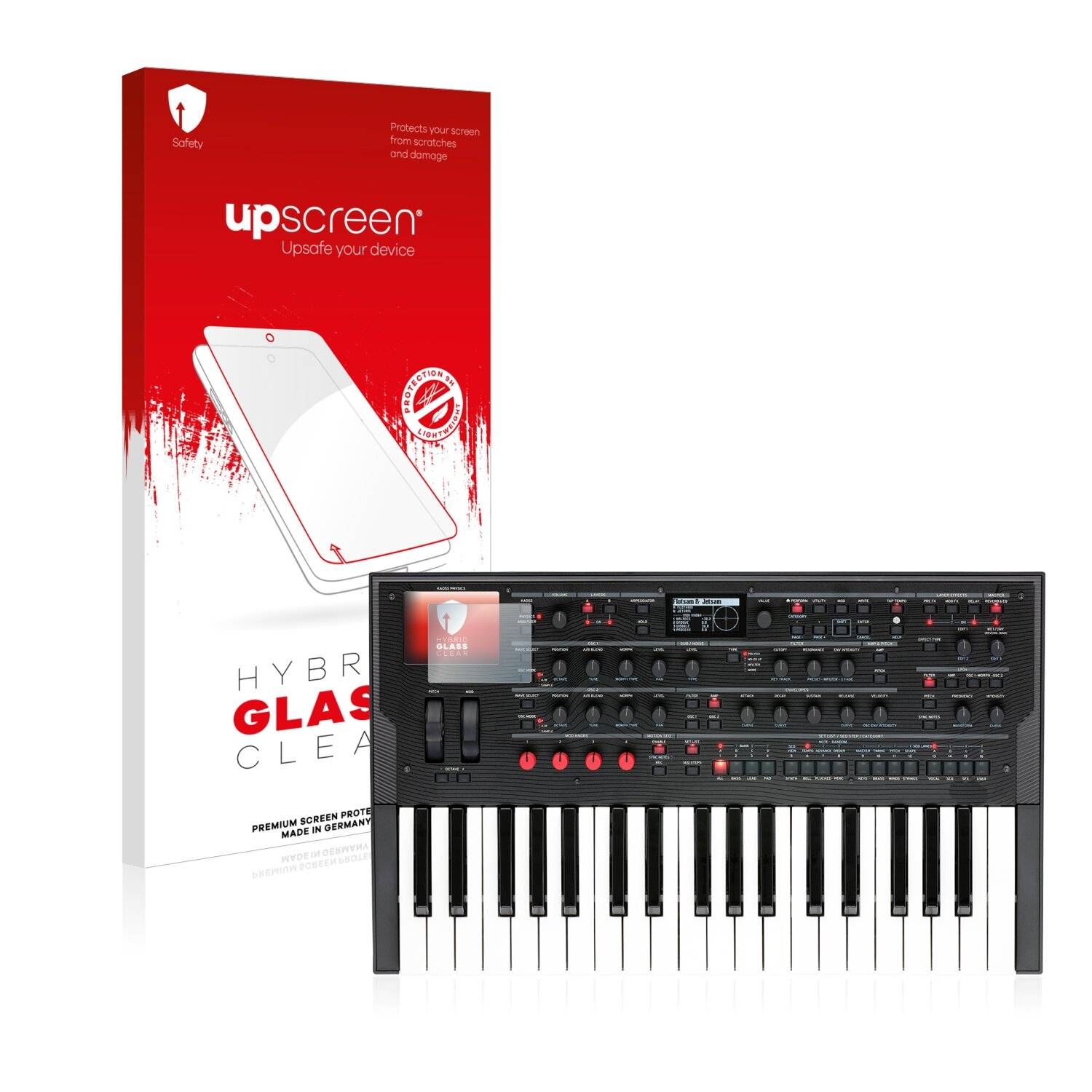 upscreen Hybrid Glass Clear Premium Schutzglas Folie für Korg modwave wavetable
