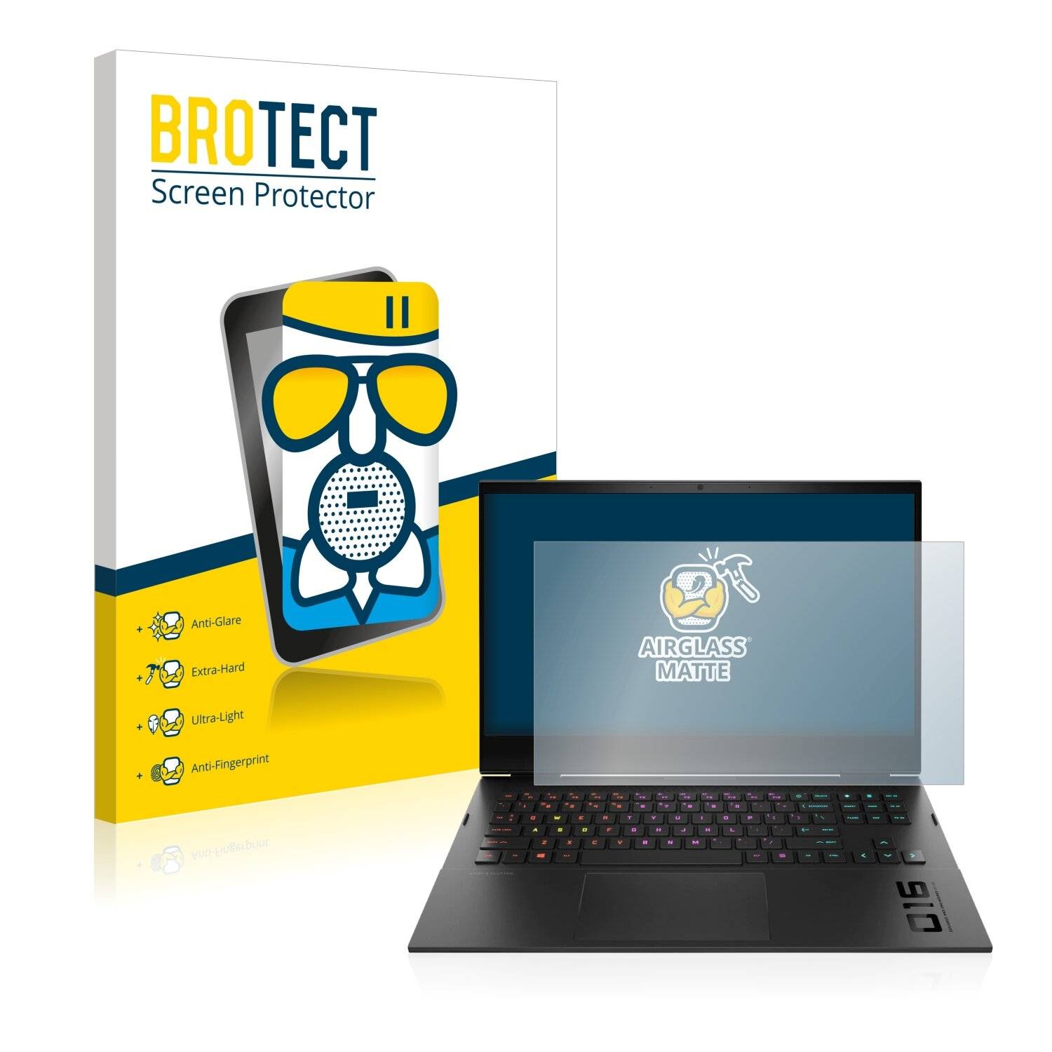 BROTECT AirGlass Matte Schutzglas Folie für HP Omen