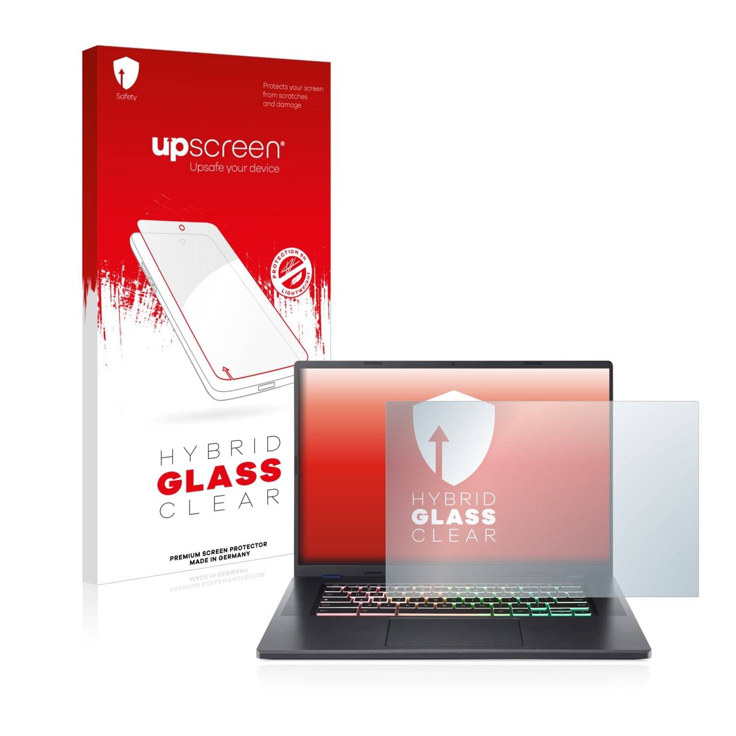 upscreen Hybrid Glass Clear Premium Schutzglas Folie für Acer Chromebook Gamer 516