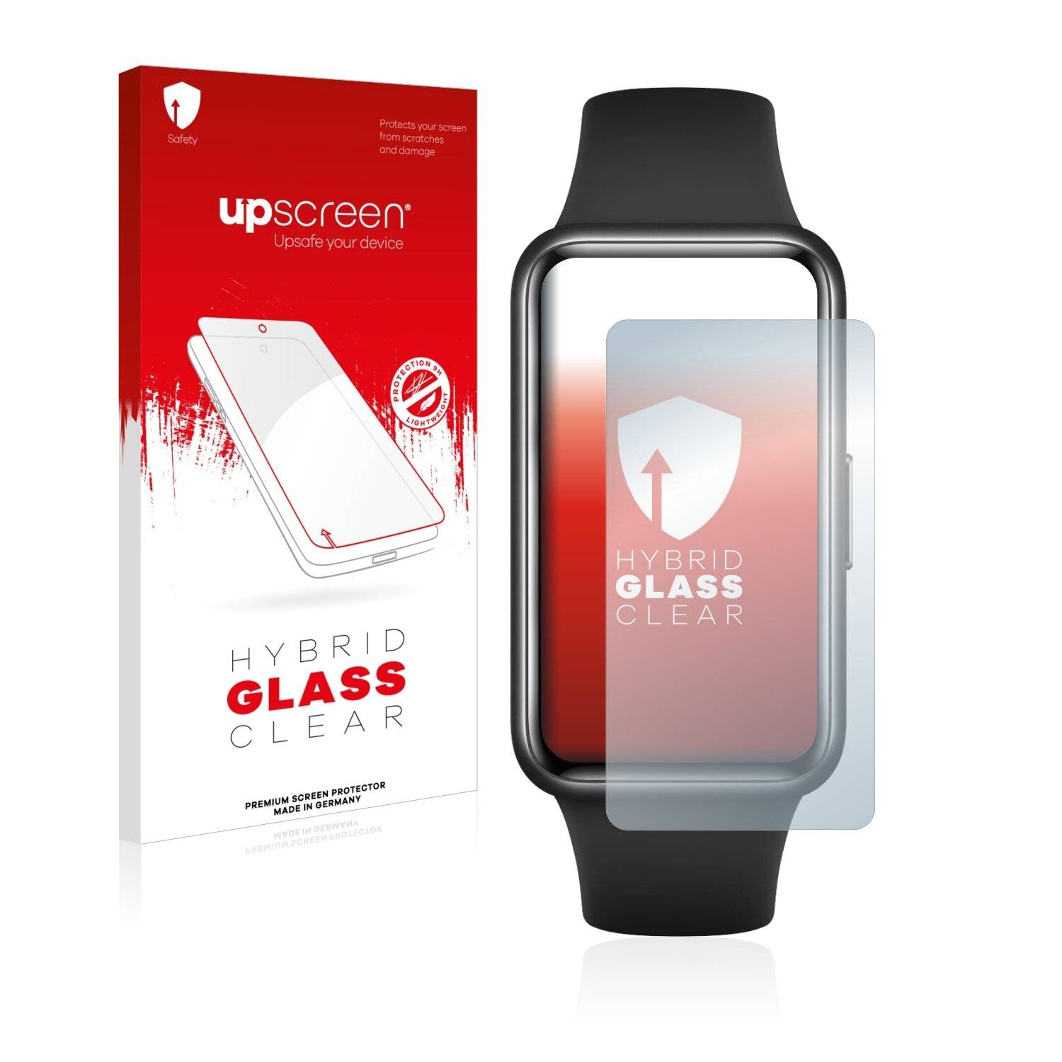 upscreen Hybrid Glass Clear Premium Schutzglas Folie für Huawei Band