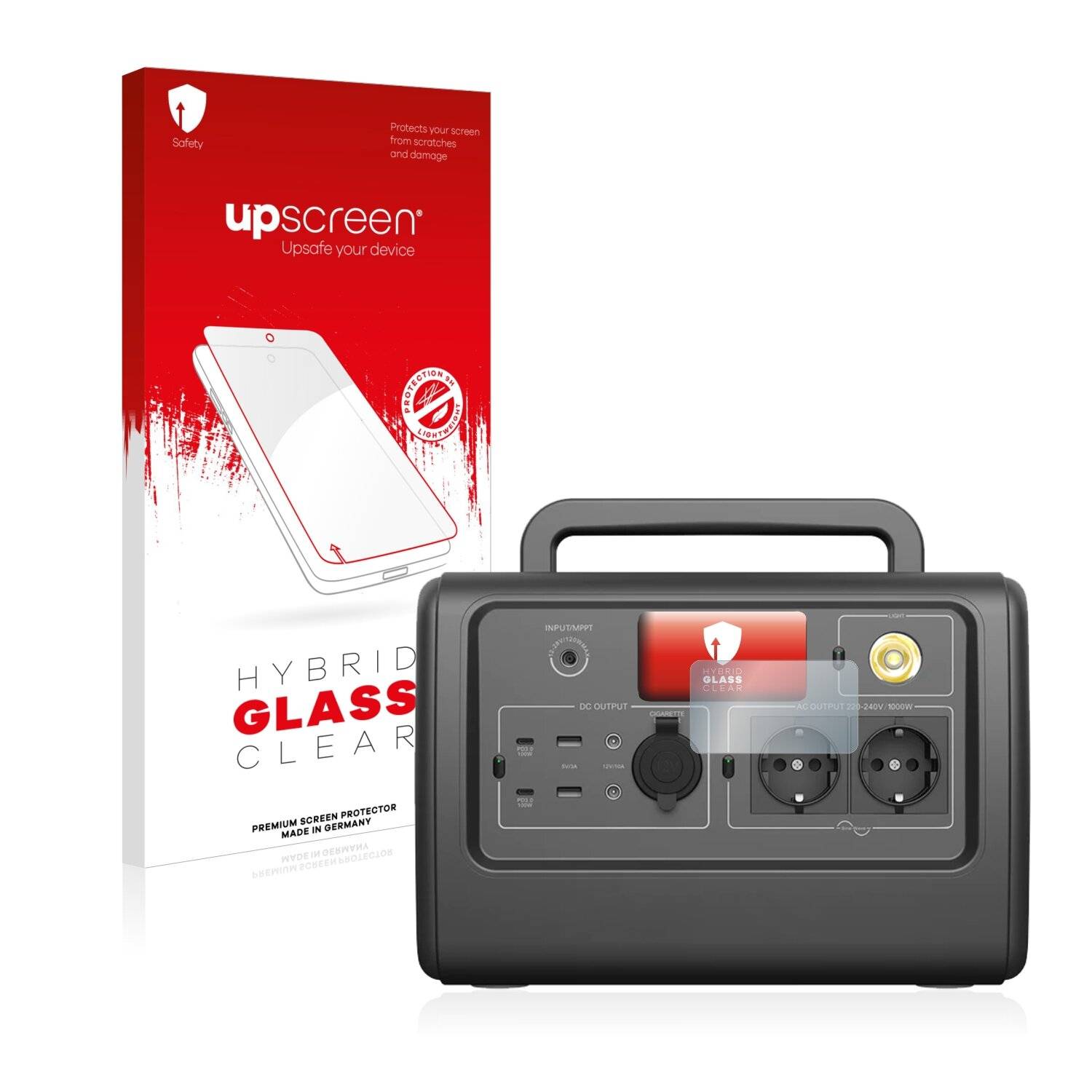 upscreen Hybrid Glass Clear Premium Schutzglas Folie für Bluetti