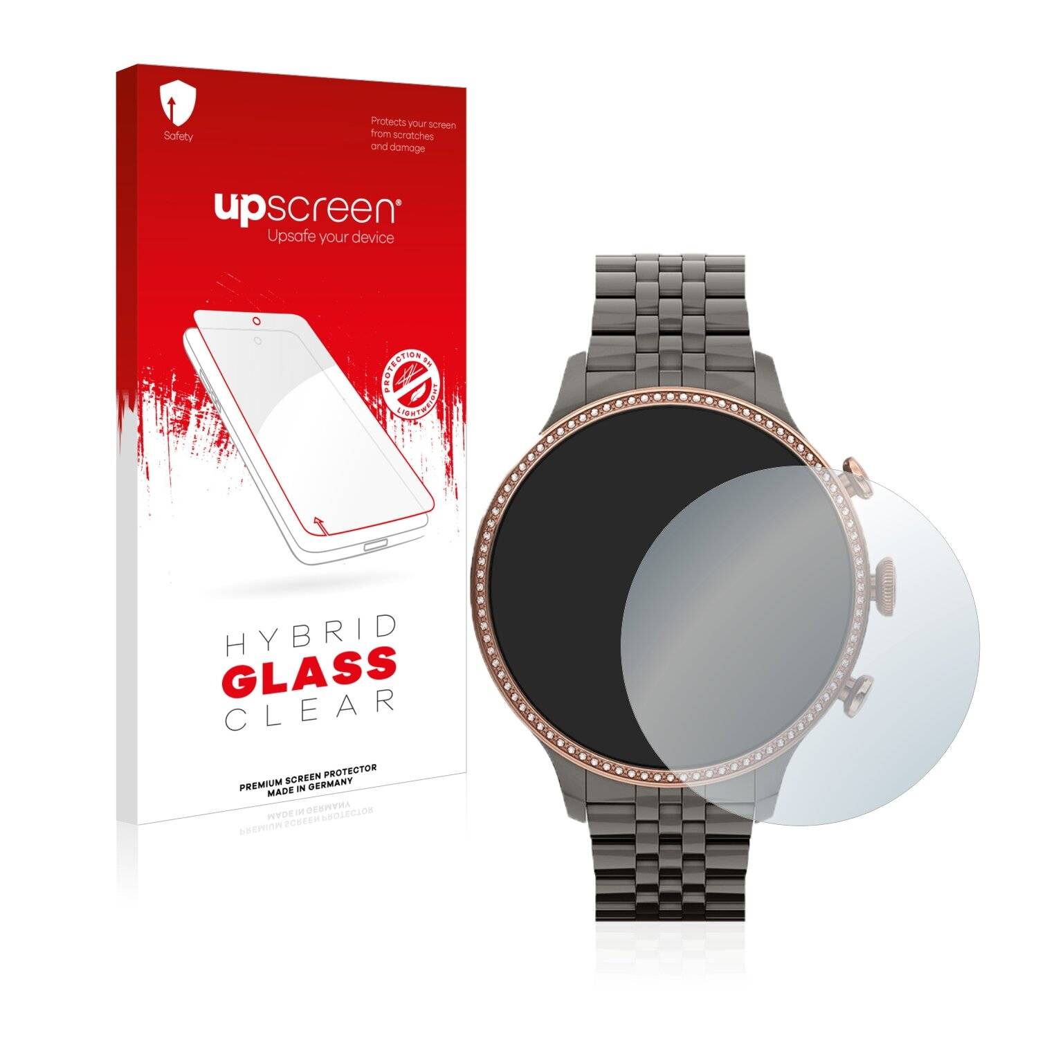 upscreen Hybrid Glass Clear Premium Schutzglas Folie für Fossil Gen 6