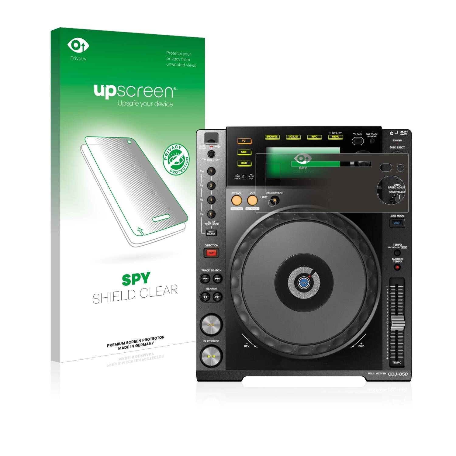 upscreen Spy Shield Clear Premium Blickschutzfolie für Pioneer