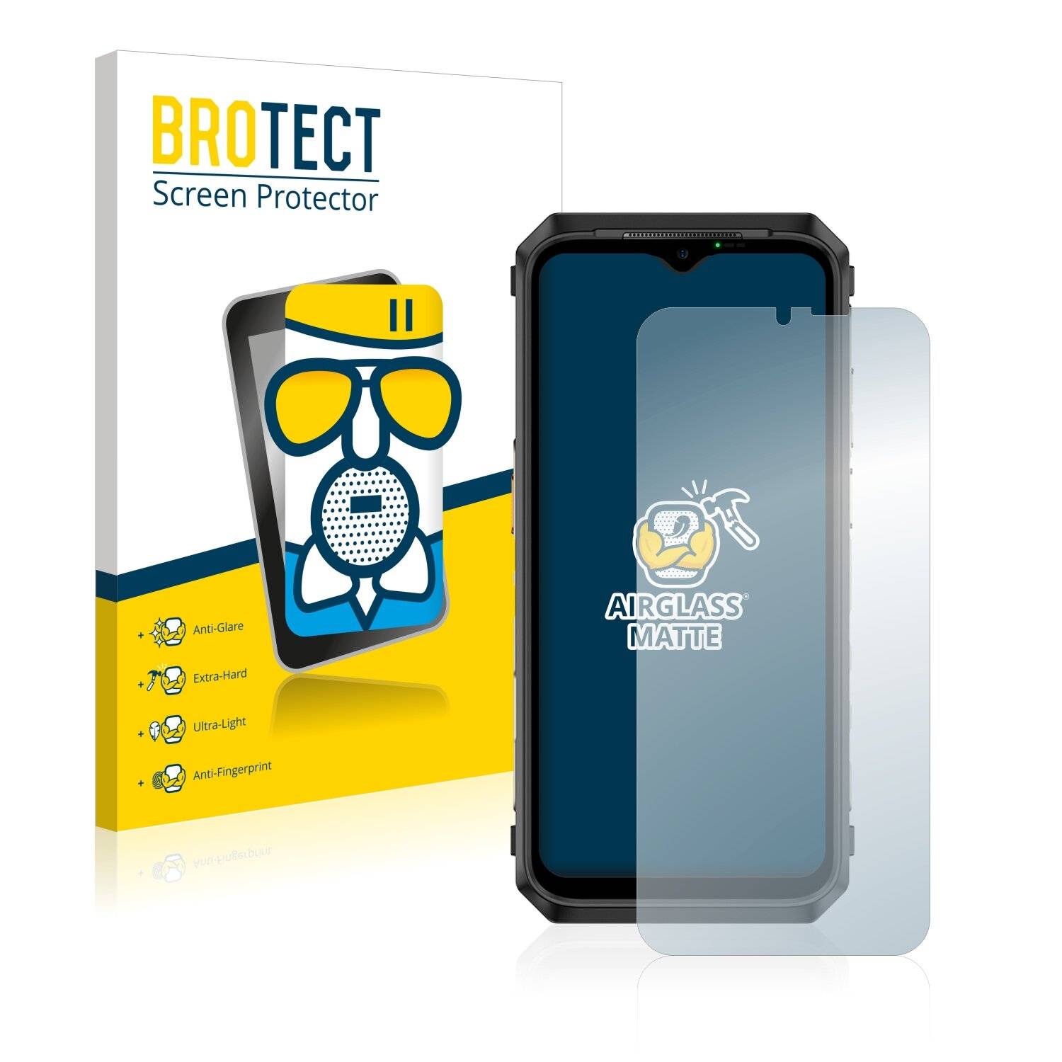 BROTECT AirGlass Flexible Schutz Glas Folie für Ulefone Power Armor 18T Matt Entspiegelt