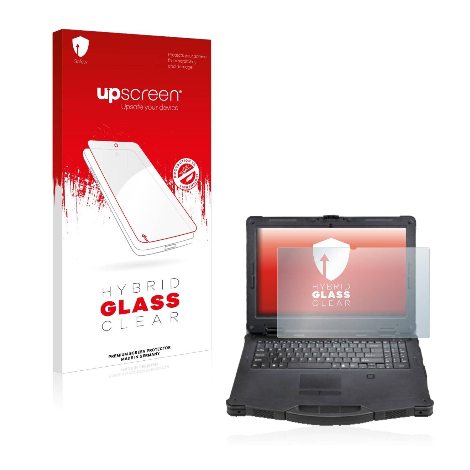 upscreen Hybrid Glass Clear Premium Schutzglas Folie für Werock Rockbook X550