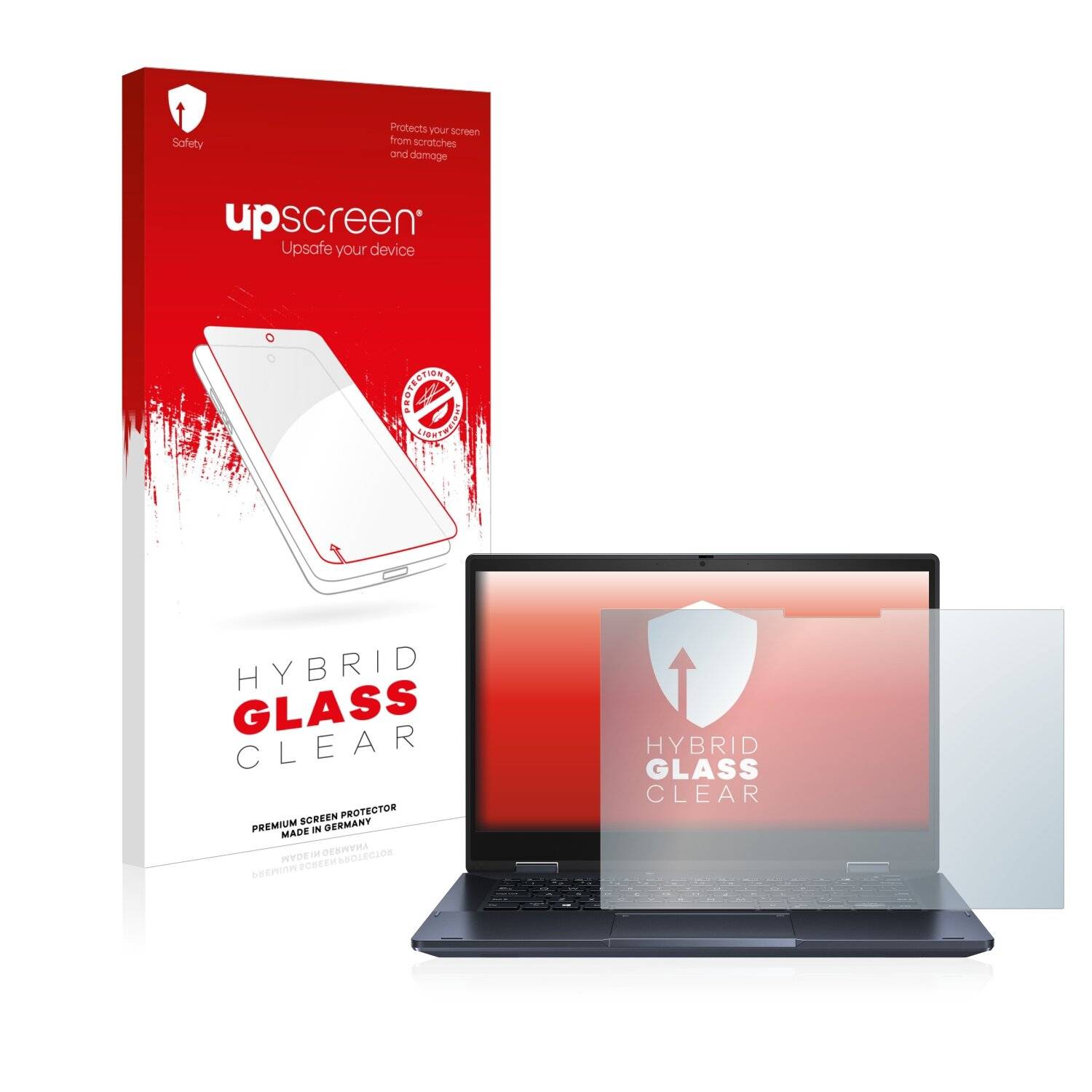 upscreen Hybrid Glass Clear Premium Schutzglas Folie für Asus ExpertBook B3