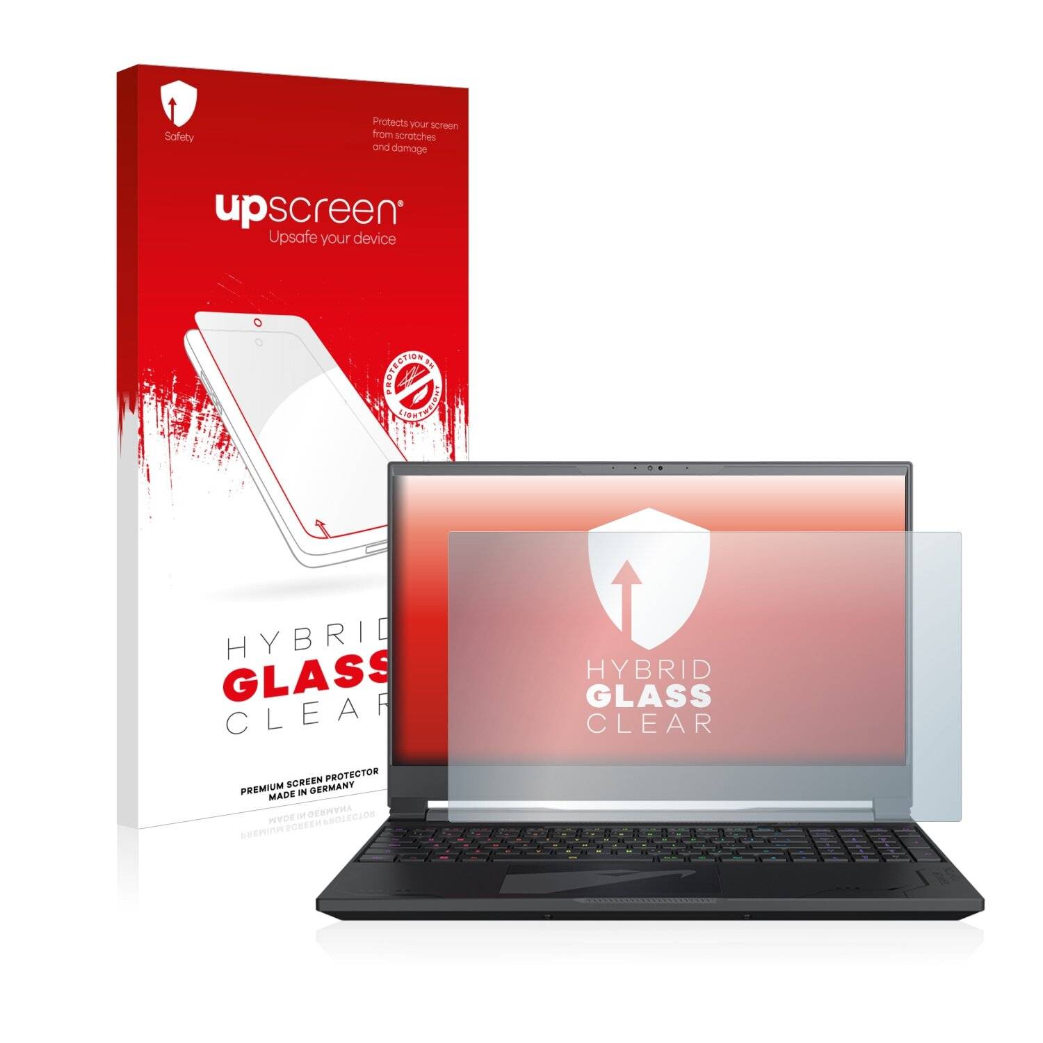 upscreen Hybrid Glass Clear Premium Schutzglas Folie für Gigabyte AORUS 15X