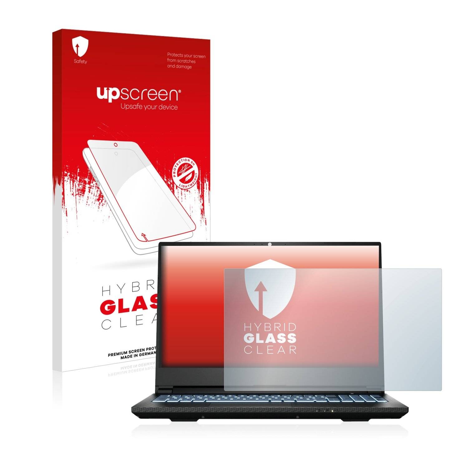 upscreen Hybrid Glass Clear Premium Schutzglas Folie für Medion Erazer Deputy