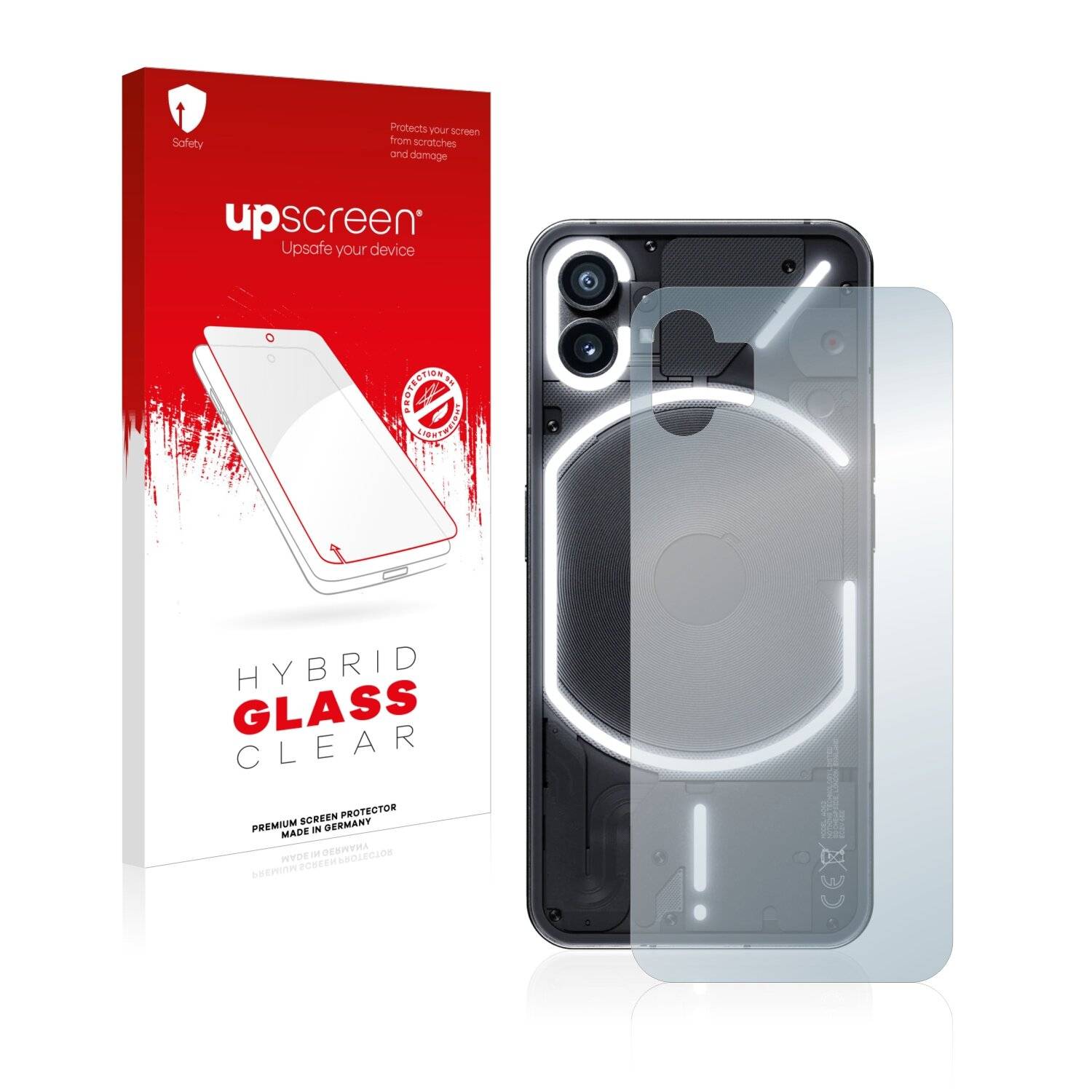 upscreen Flexible Schutz Glas Folie für Nothing Phone (1) (Rückseite) Schutzglas 9H Hybridglas Klar