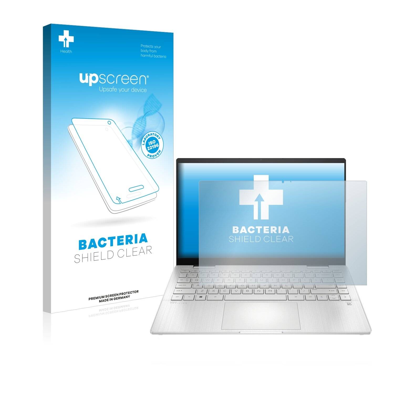 upscreen Bacteria Shield Clear Premium Antibakterielle Displayschutzfolie für HP Pavilion