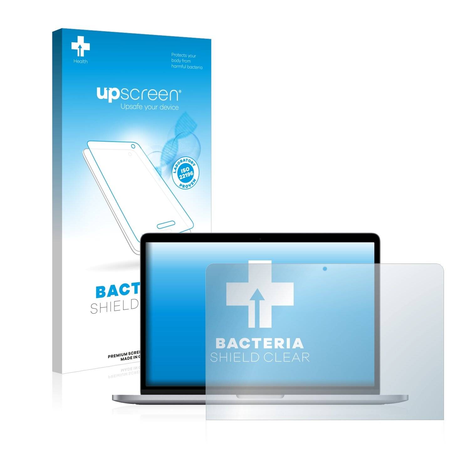 upscreen Bacteria Shield Clear Premium Antibakterielle Displayschutzfolie für Apple MacBook