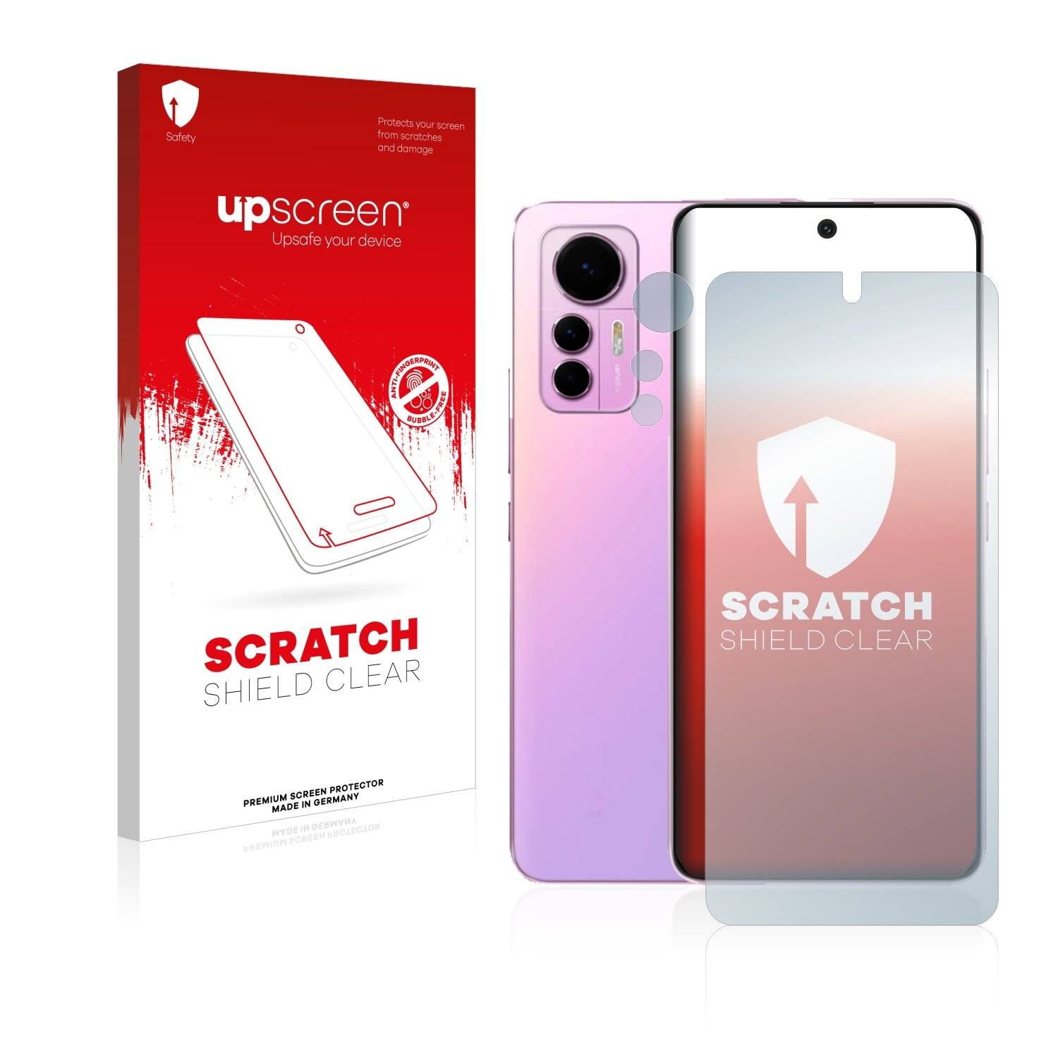 upscreen Schutzfolie für Xiaomi 12 Lite (Display+Kamera) Kratzschutz Anti-Fingerprint Klar