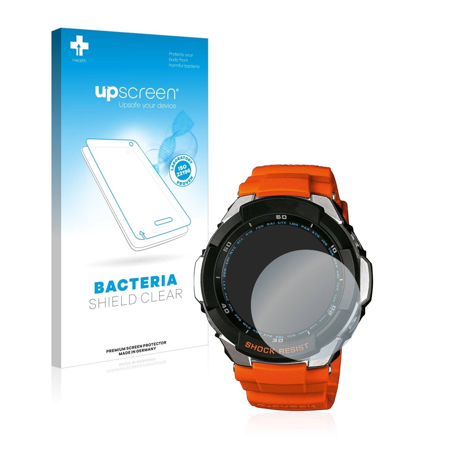 upscreen Bacteria Shield Clear Premium Antibakterielle Displayschutzfolie für Casio G-Shock