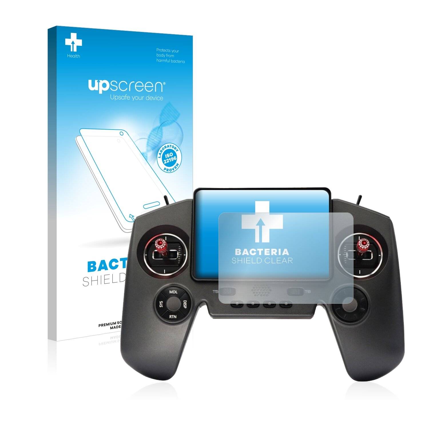 upscreen Bacteria Shield Clear Premium Antibakterielle Displayschutzfolie für FrSky Twin