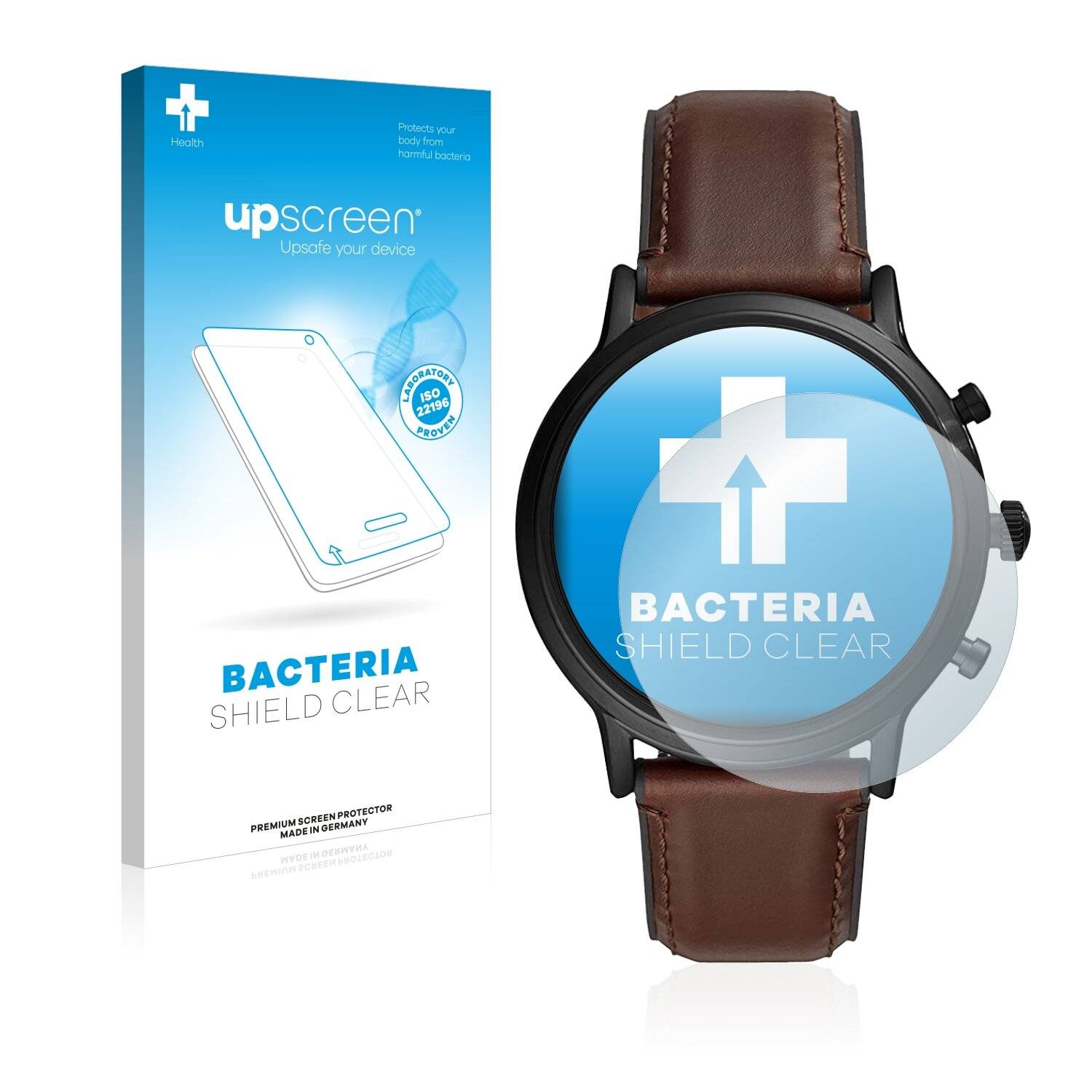 upscreen Bacteria Shield Clear Premium Antibakterielle Displayschutzfolie für Fossil Gen
