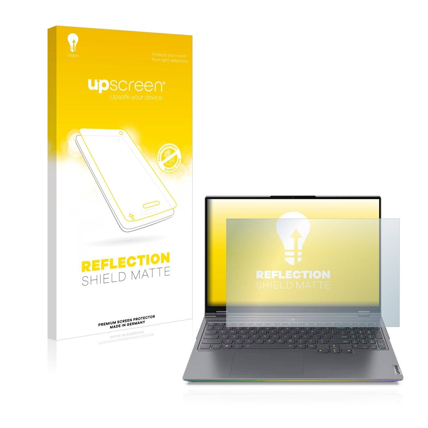 upscreen Reflection Shield Matte Premium Displayschutzfolie für Lenovo Legion 7i Gen 6