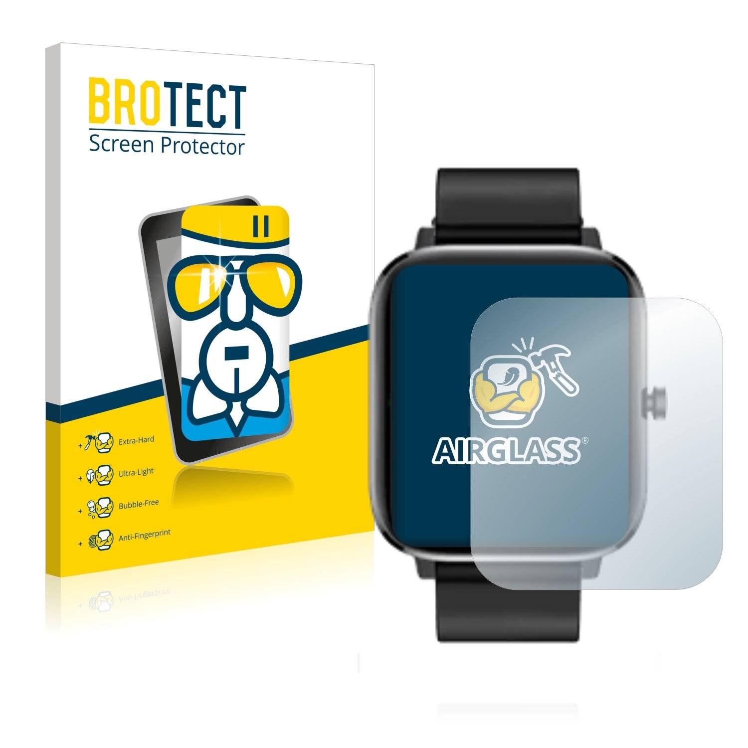 BROTECT AirGlass Flexible Schutz Glas Folie für XWatch Pro Elite V3 Klar Transparent