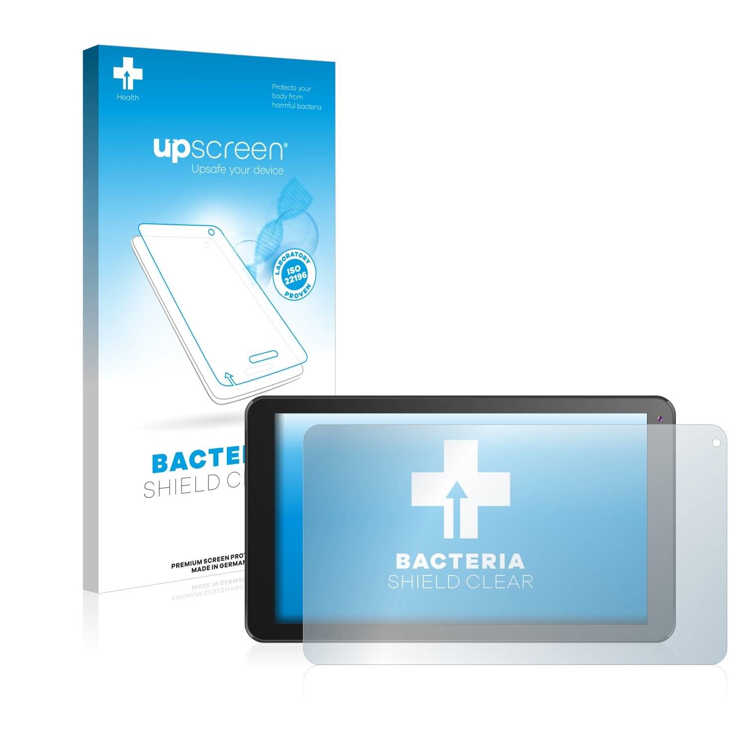 upscreen Bacteria Shield Clear Premium Antibakterielle Displayschutzfolie für Logicom La Tab