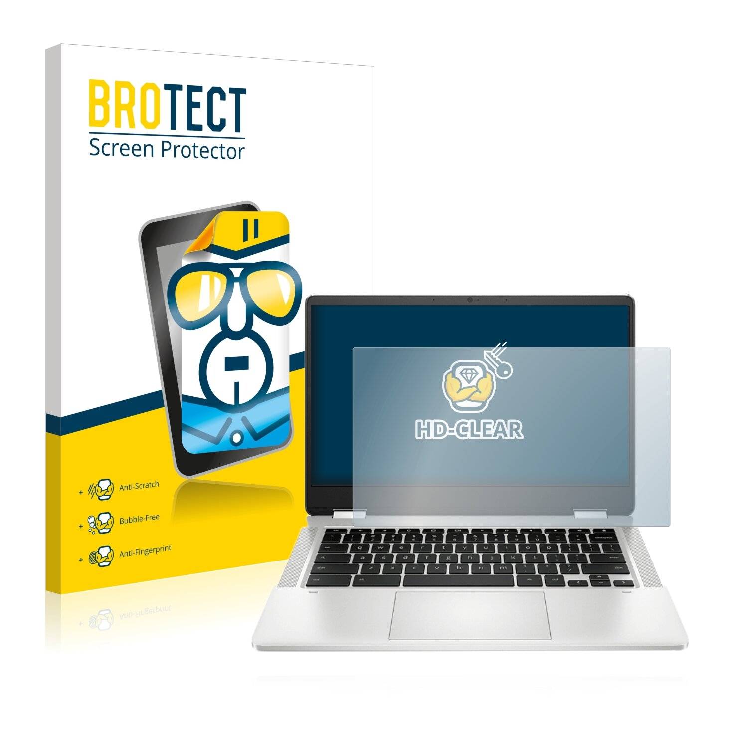 BROTECT Schutzfolie für HP Chromebook x360 14a-ca0219ng Folie Klar Transparent