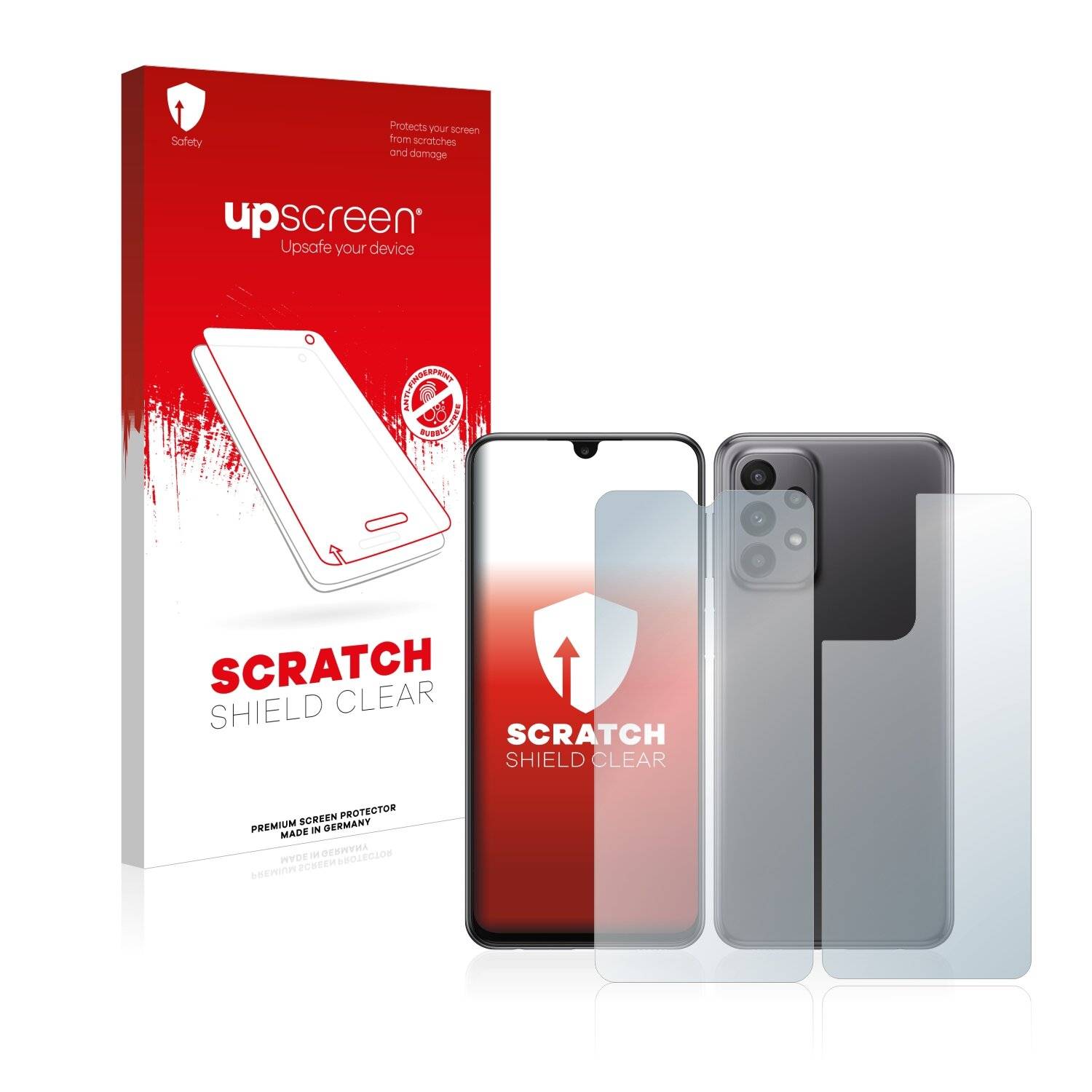 upscreen Schutzfolie für Samsung Galaxy M13 (Display+Rückseite) Kratzschutz Anti-Fingerprint Klar