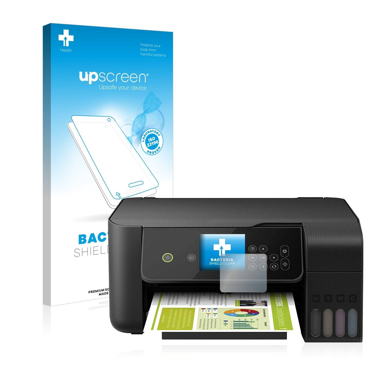 upscreen Bacteria Shield Clear Premium Antibakterielle Displayschutzfolie für Epson EcoTank