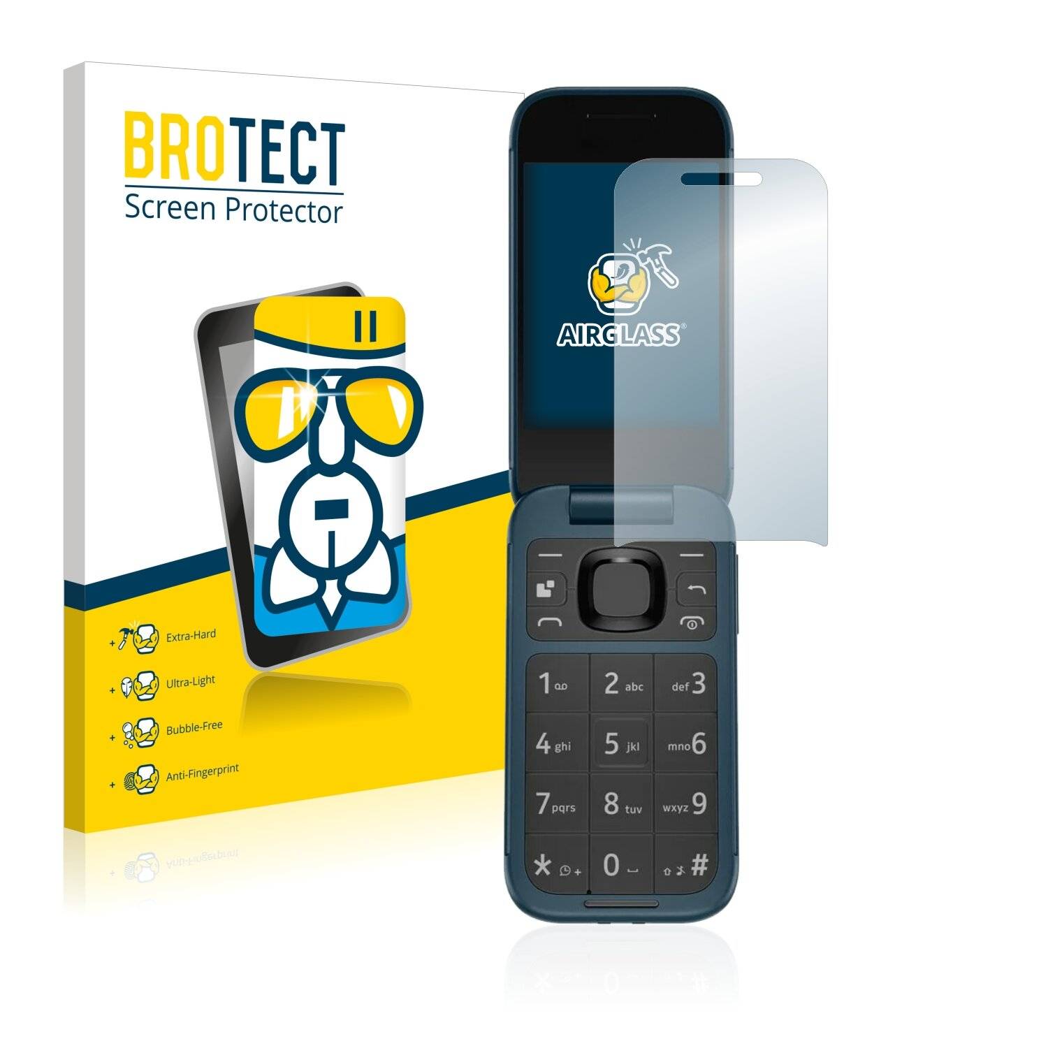 BROTECT AirGlass Flexible Panzerglasfolie für Nokia 2660 Flip Klar Transparent
