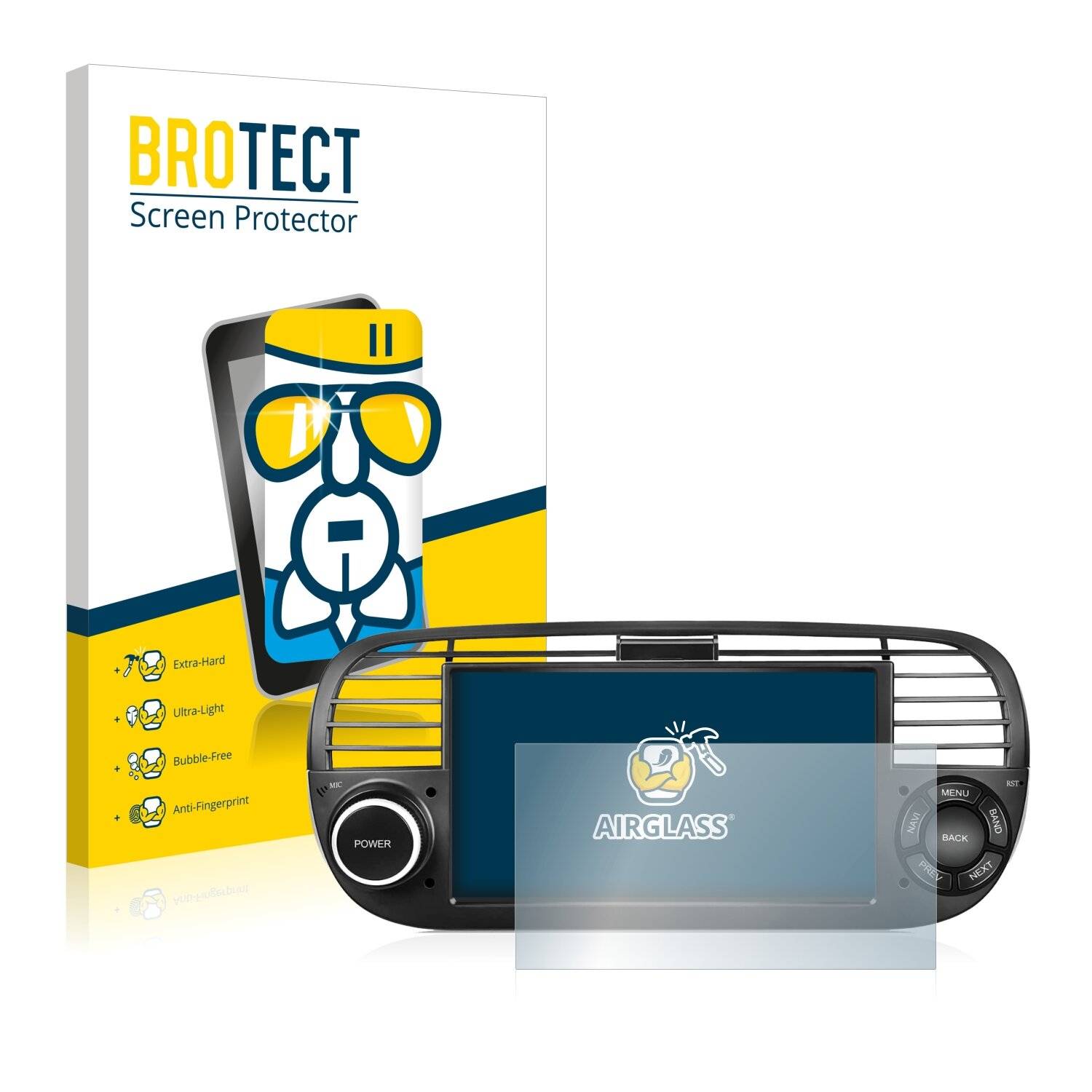 BROTECT AirGlass Schutzglas Folie für Fiat Hikity