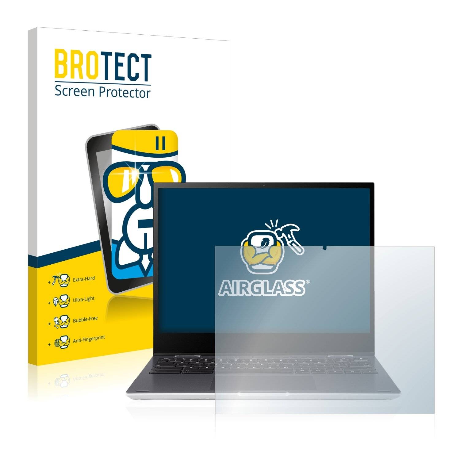 BROTECT AirGlass Flexible Schutz Glas Folie für ASUS Chromebook Flip CM3 Klar Transparent