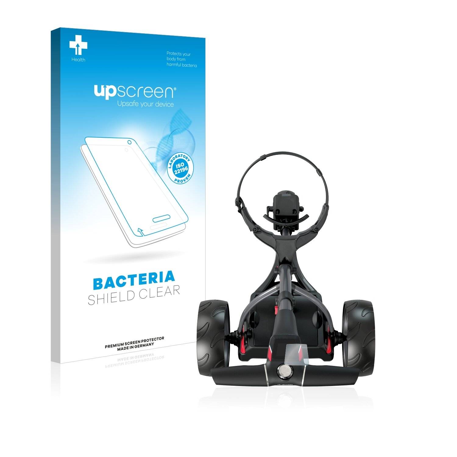 upscreen Bacteria Shield Clear Premium Antibakterielle Displayschutzfolie für Motocaddy S1