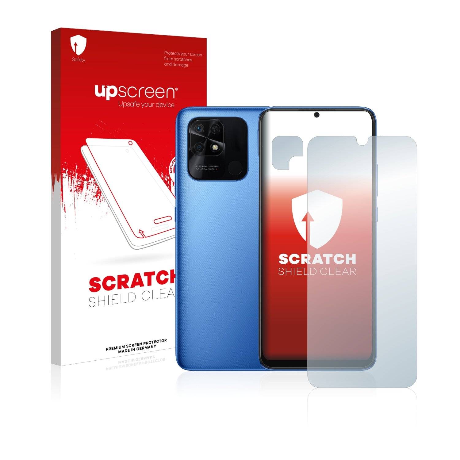 upscreen Schutzfolie für Xiaomi Redmi 10C (Display+Kamera) Kratzschutz Anti-Fingerprint Klar