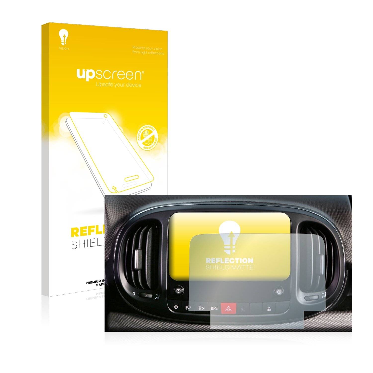 upscreen Reflection Shield Matte Premium Displayschutzfolie für Fiat 500L 2022 Uconnect