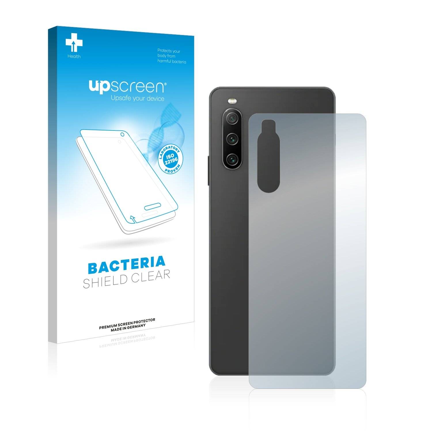 upscreen Schutzfolie für Sony Xperia 10 IV (Rückseite) Antibakterielle Folie Klar Anti-Kratzer