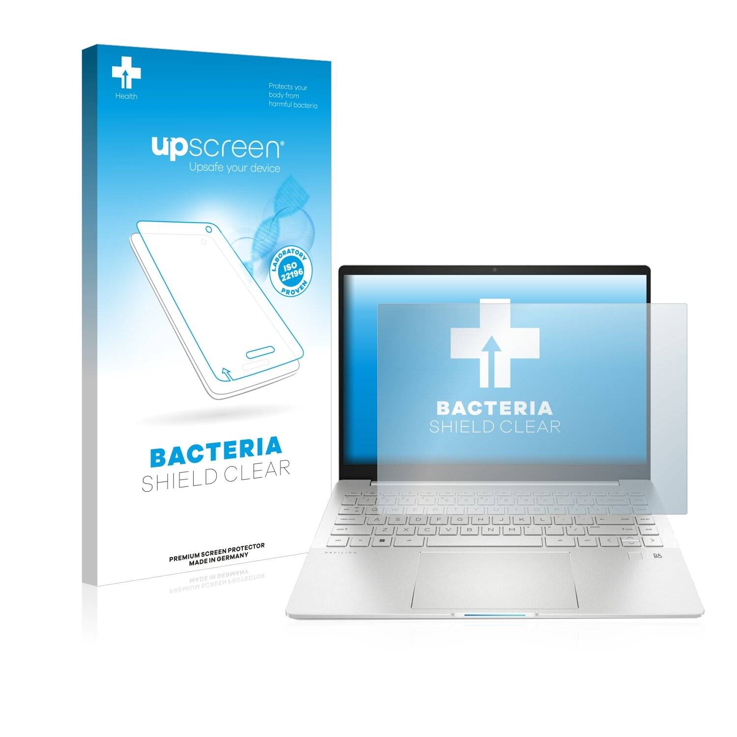 upscreen Bacteria Shield Clear Premium Antibakterielle Displayschutzfolie für HP Pavilion