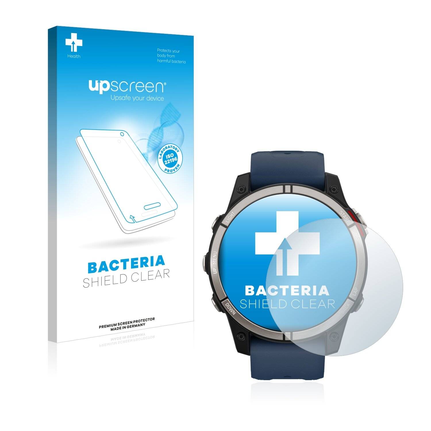 upscreen Bacteria Shield Clear Premium Antibakterielle Displayschutzfolie für Garmin quatix