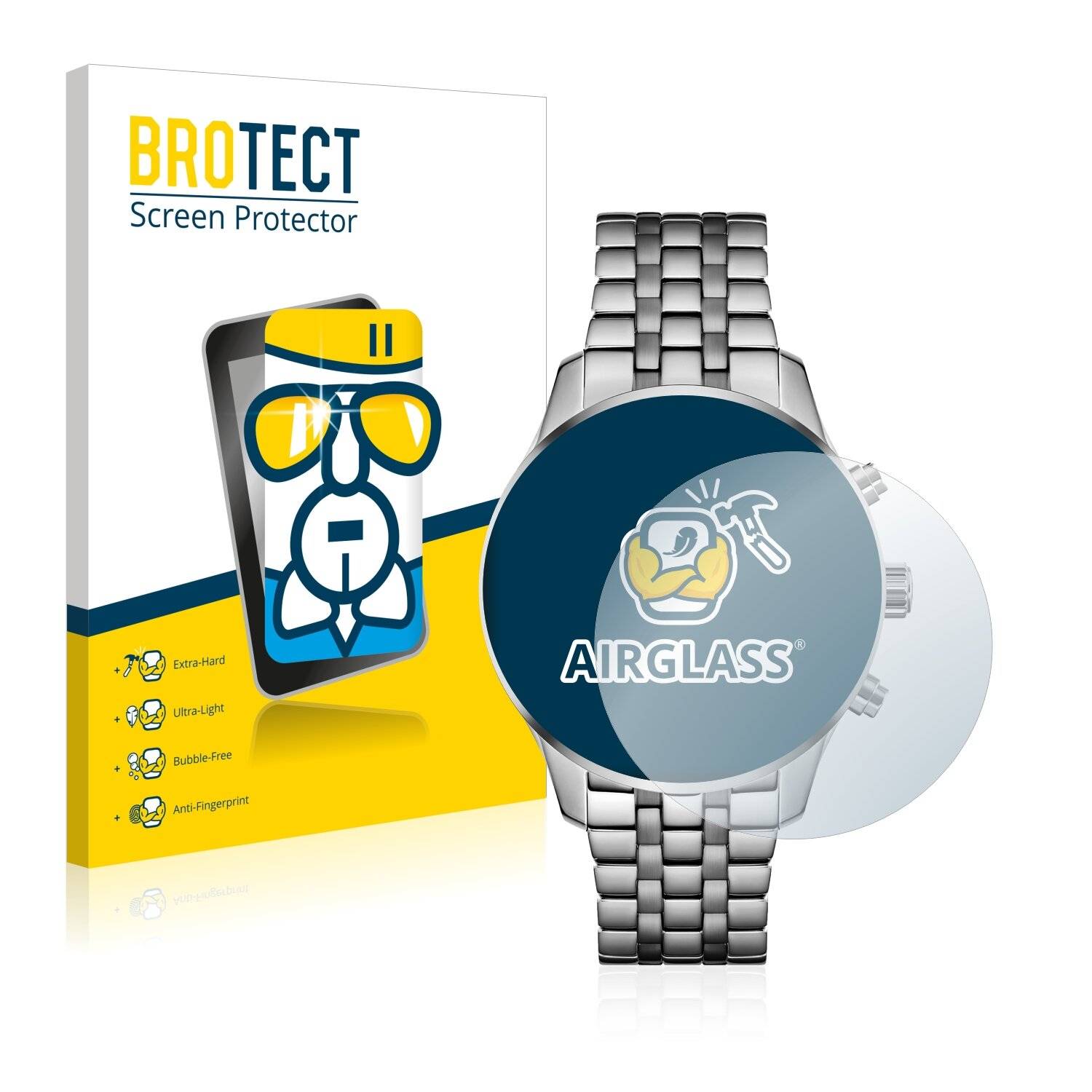 BROTECT AirGlass Flexible Schutz Glas Folie für Hugo Boss Chronograph 58114127 Klar Transparent