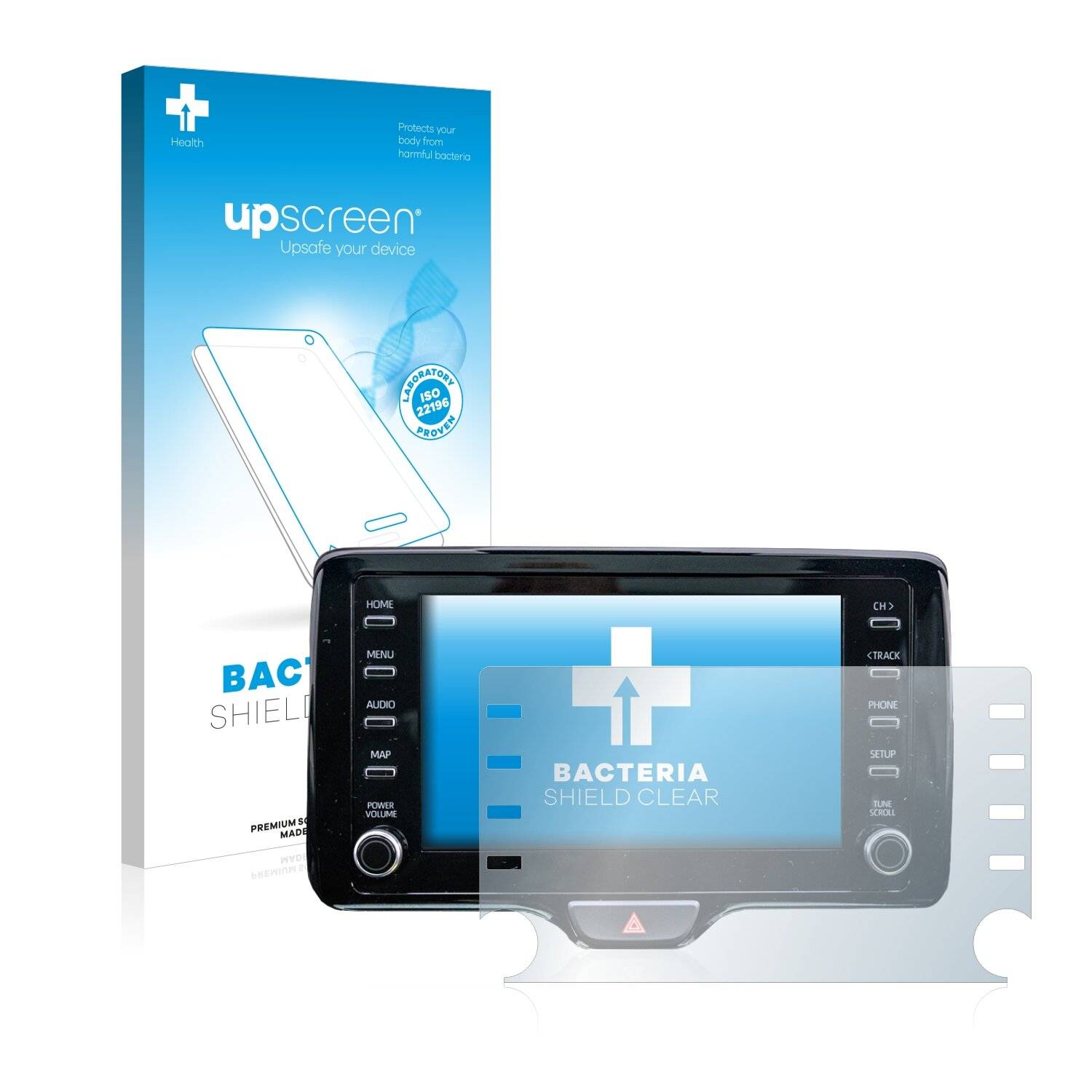 upscreen Bacteria Shield Clear Premium Antibakterielle Displayschutzfolie für Toyota Yaris