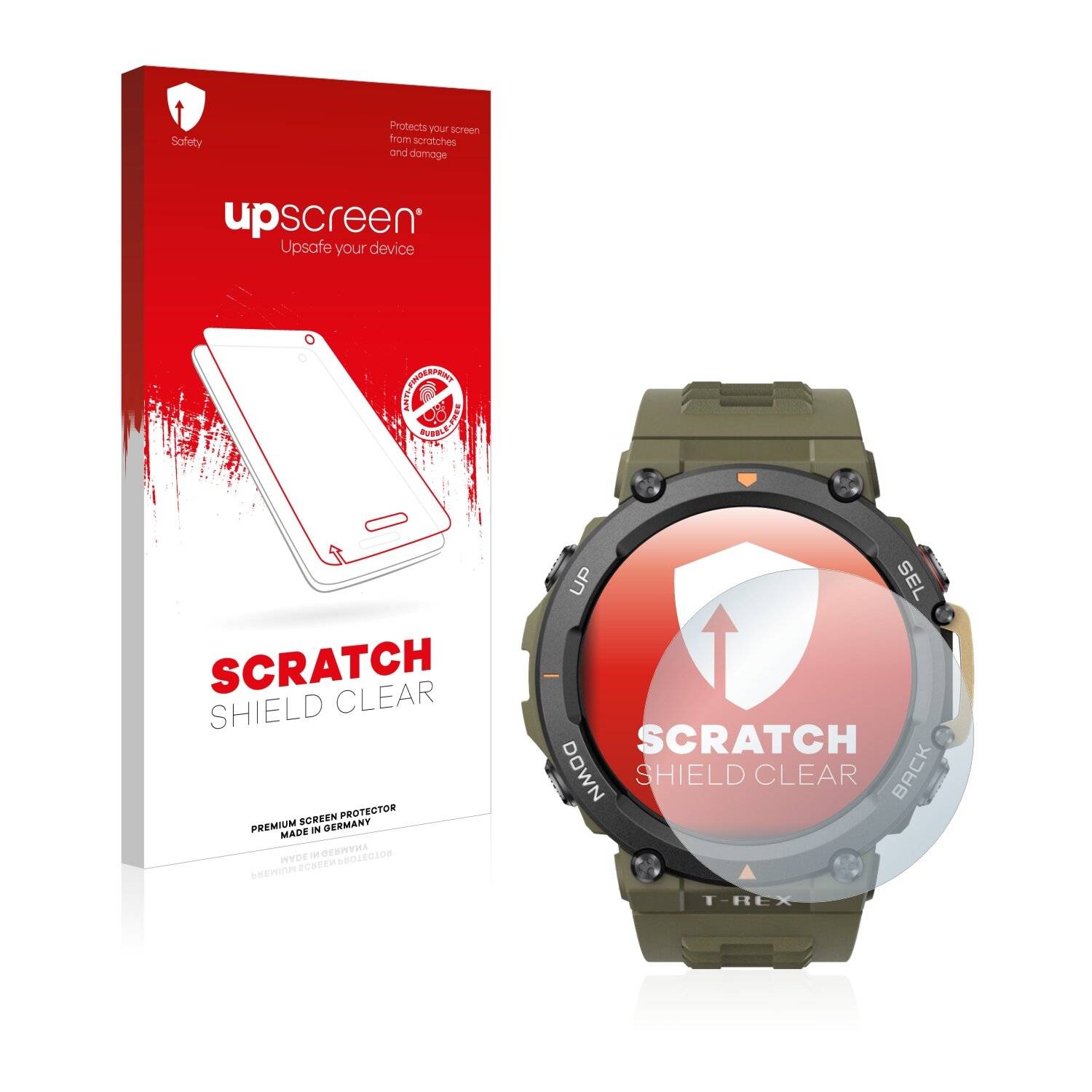 upscreen Scratch Shield Clear Premium Displayschutzfolie für Huami Amazfit T-Rex