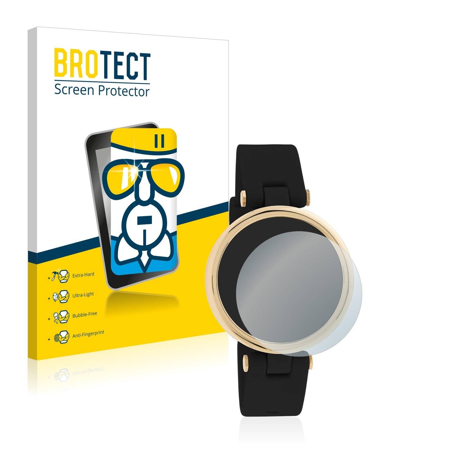 BROTECT AirGlass Flexible Schutz Glas Folie für Oozoo Smartwatches Q0040 2/3/4/5/6/7/8/10/11 Klar Transparent