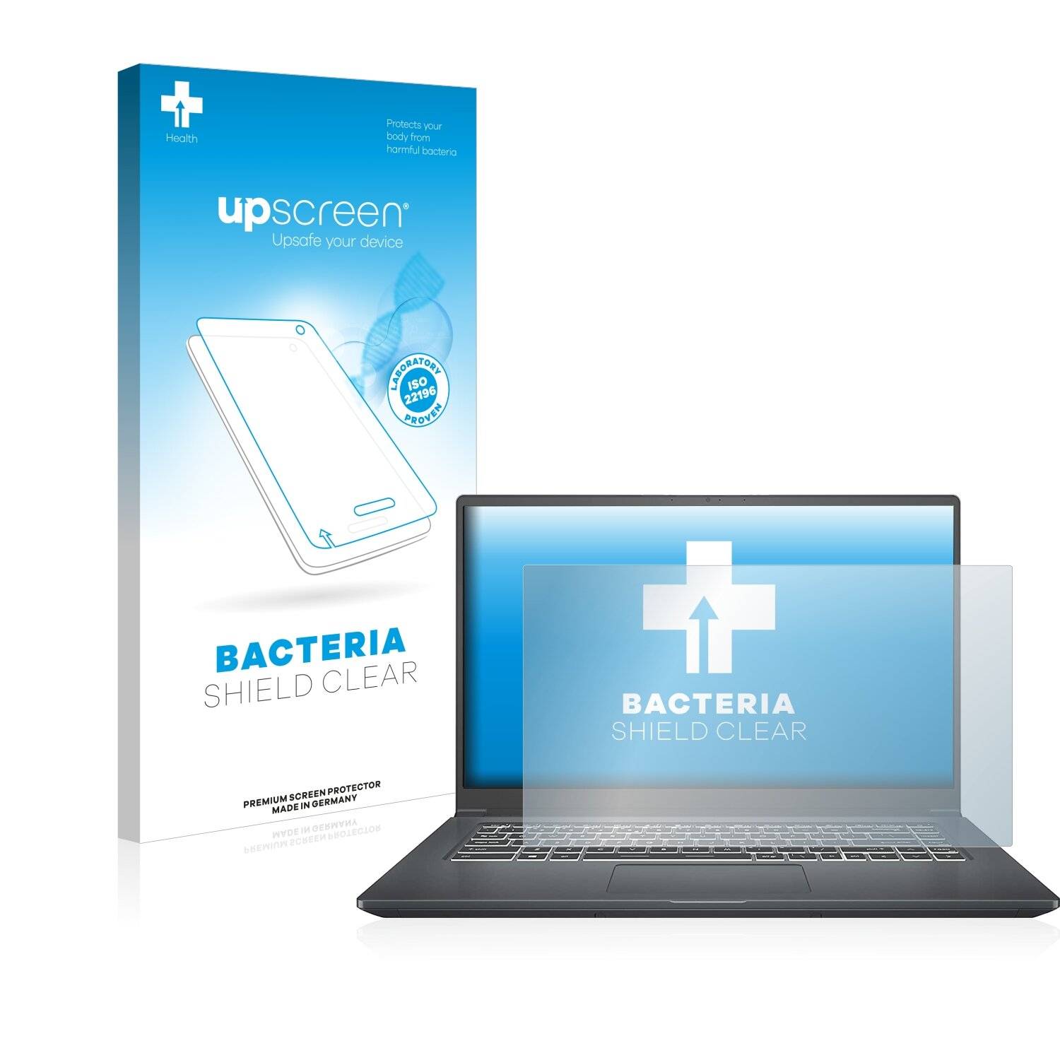 upscreen Bacteria Shield Clear Premium Antibakterielle Displayschutzfolie für MSI Modern 15