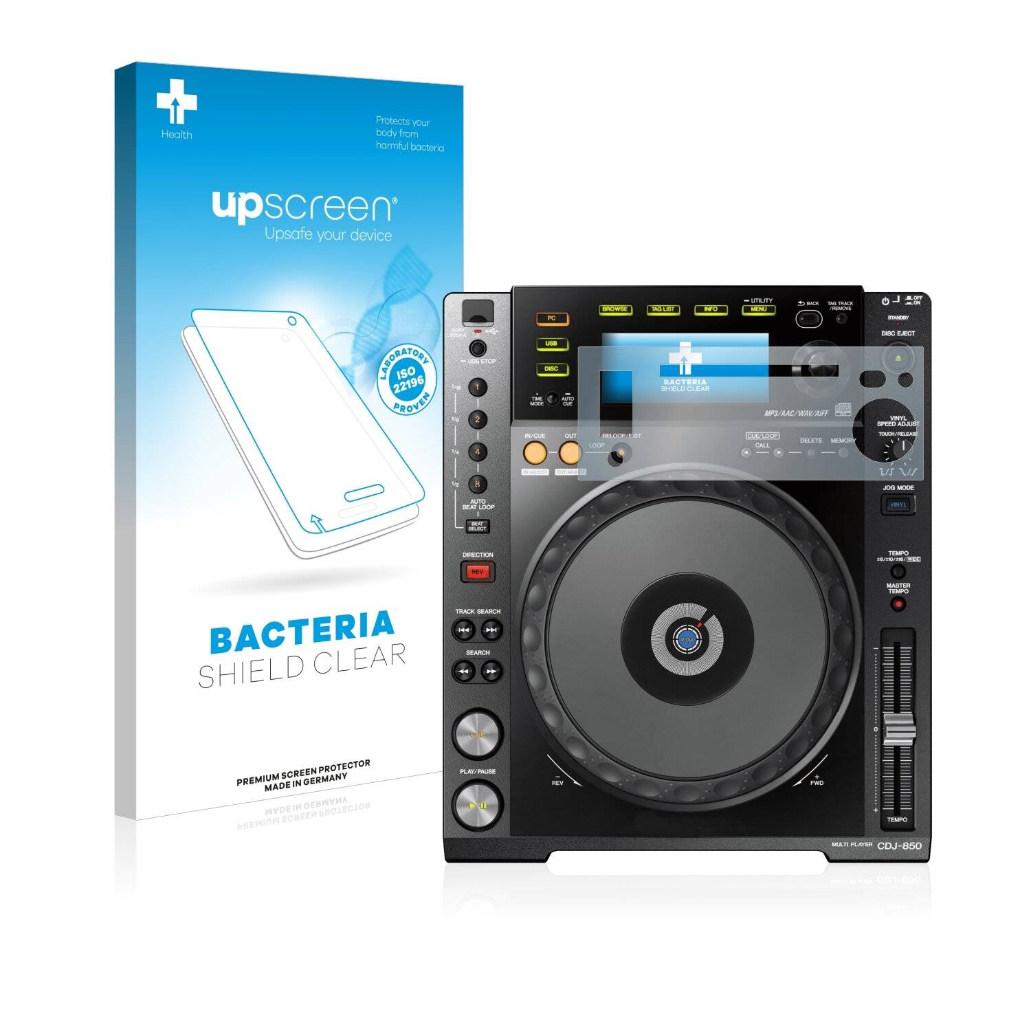 upscreen Bacteria Shield Clear Premium Antibakterielle Displayschutzfolie für Pioneer