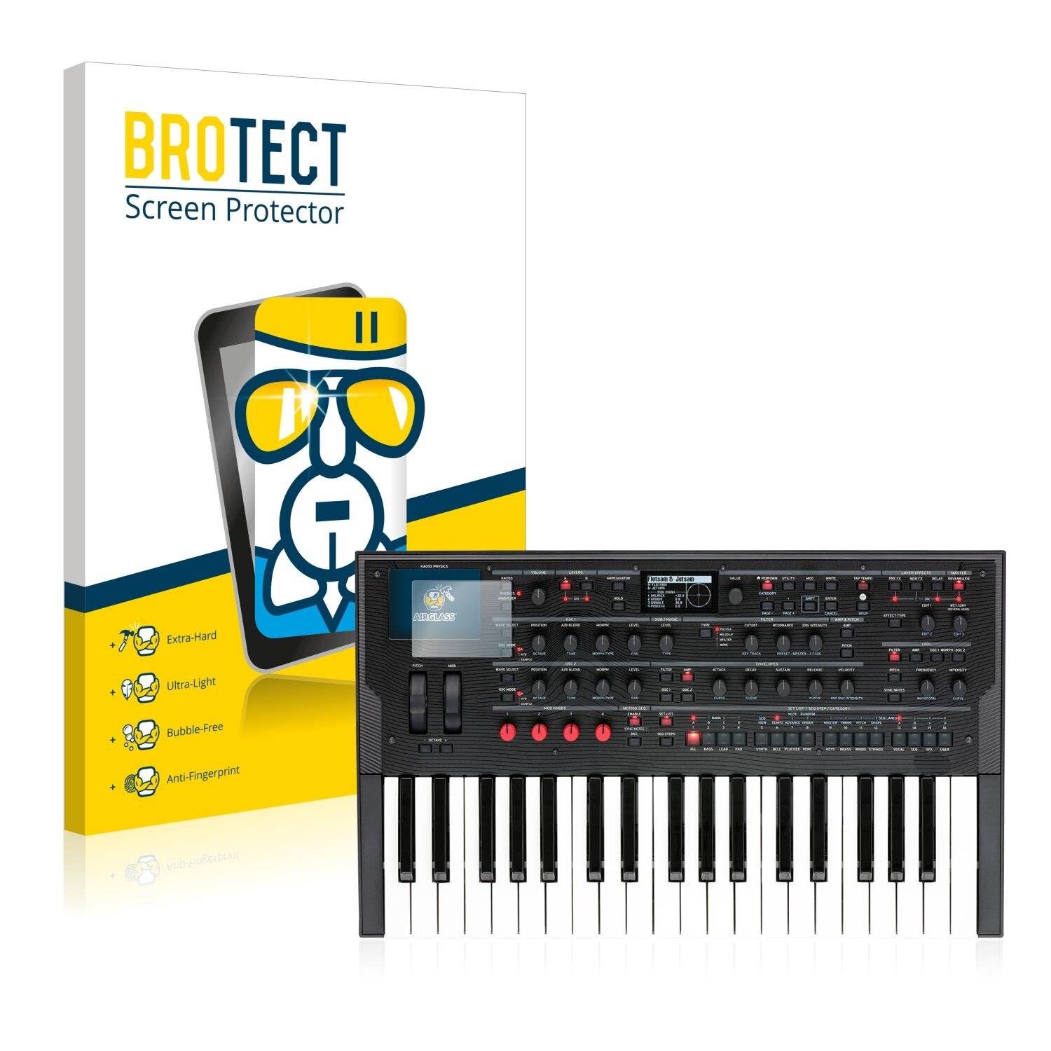 BROTECT AirGlass Schutzglas Folie für Korg modwave wavetable