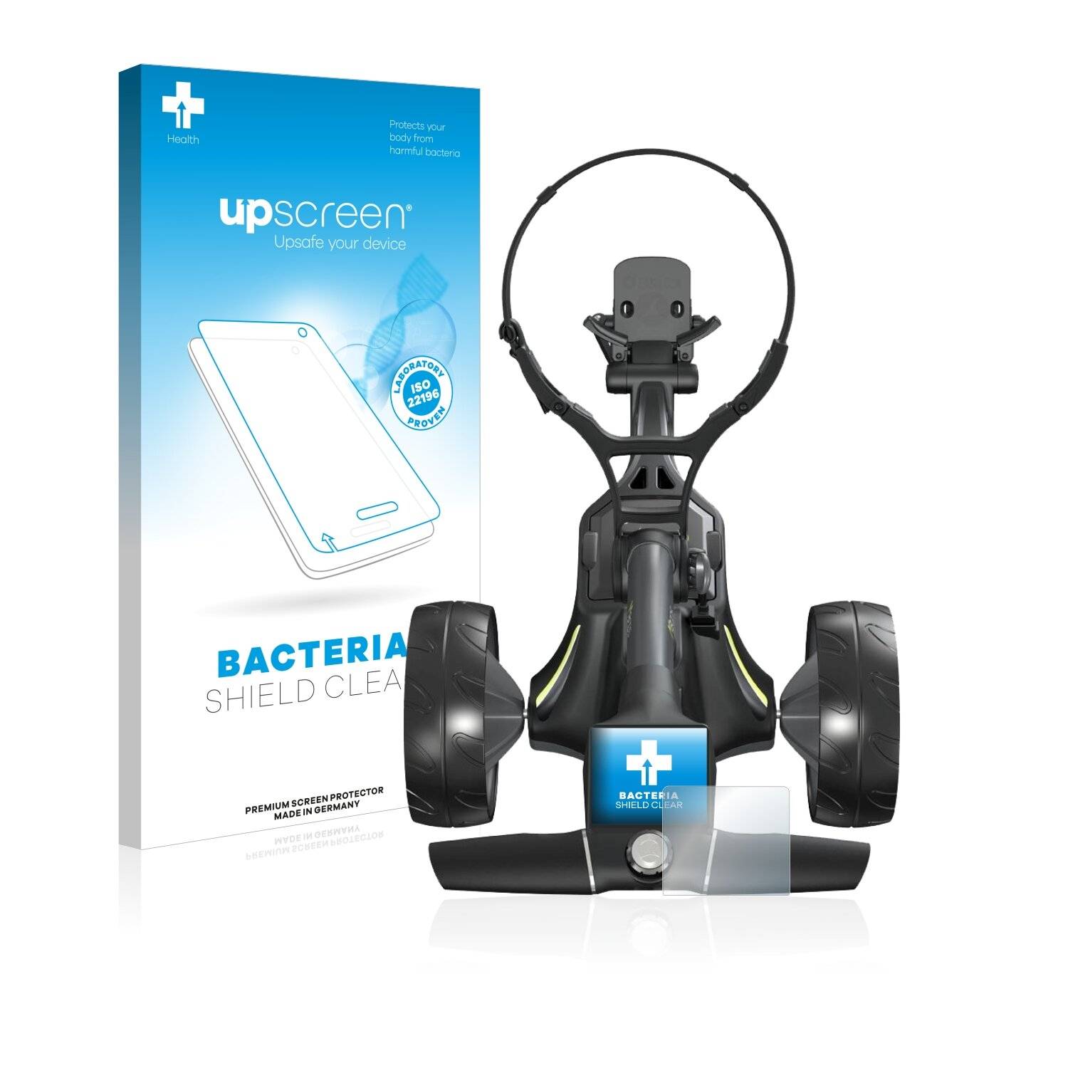 upscreen Bacteria Shield Clear Premium Antibakterielle Displayschutzfolie für Motocaddy M3