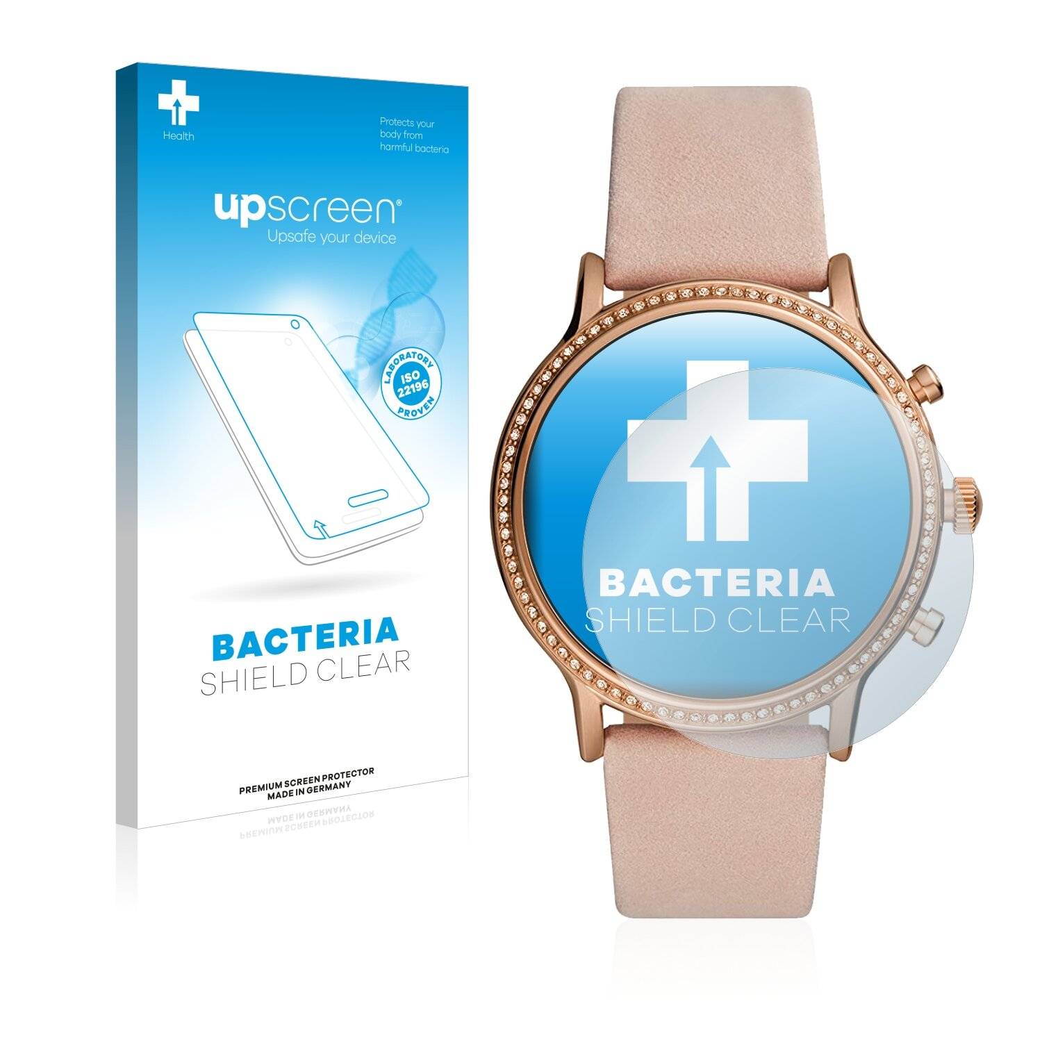 upscreen Bacteria Shield Clear Premium Antibakterielle Displayschutzfolie für Fossil