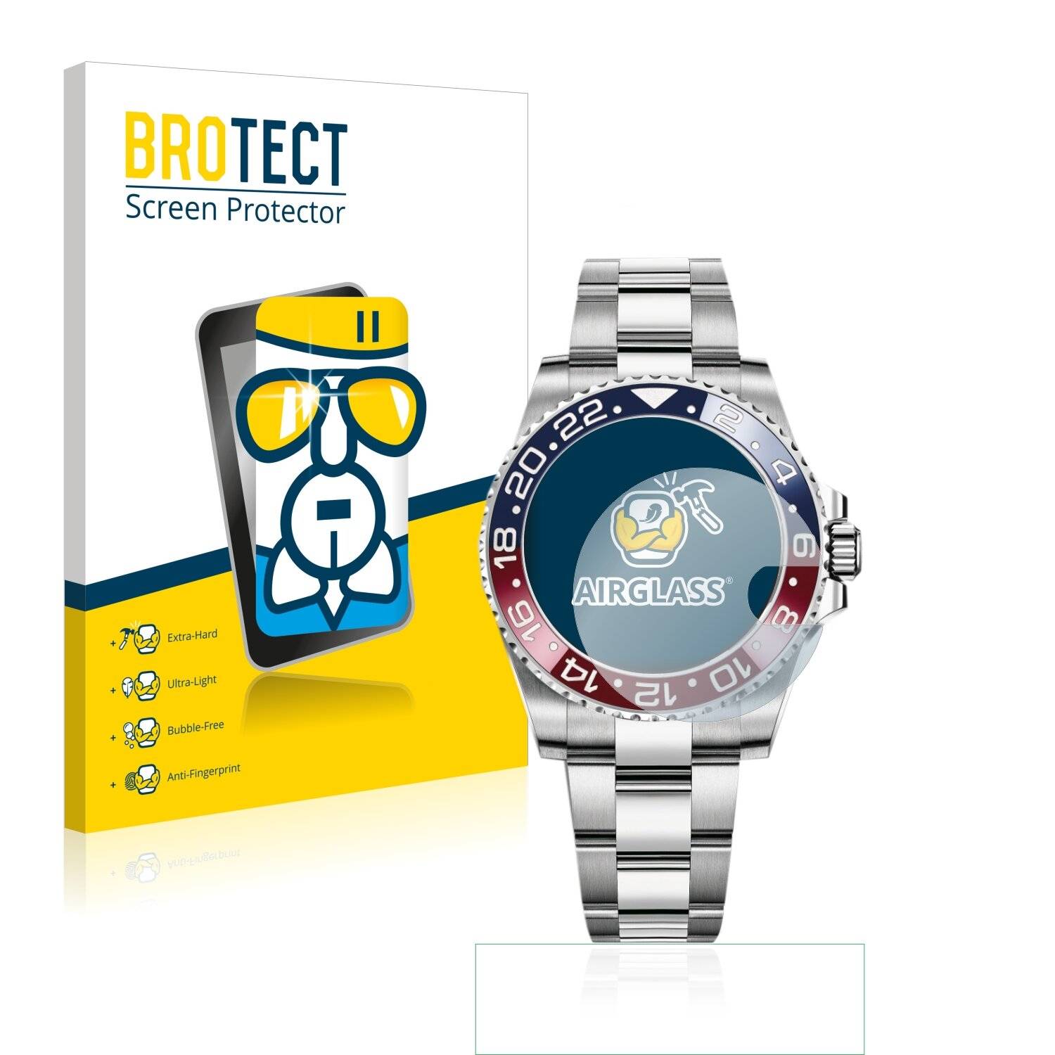 BROTECT AirGlass Flexible Schutz Glas Folie für Rolex GMT-Master II Klar Transparent