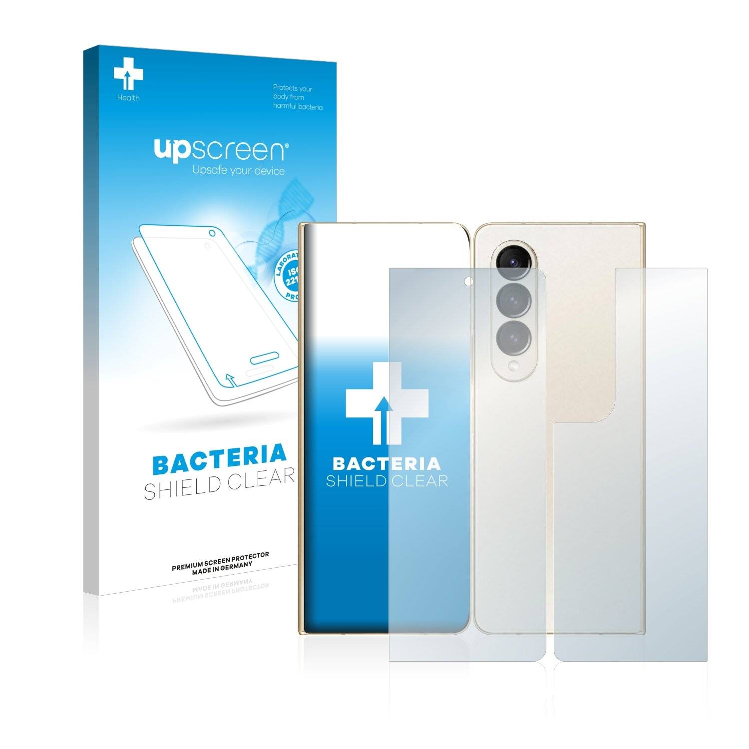 upscreen Schutzfolie für Samsung Galaxy Z Fold 4 (Display+Rückseite) Antibakterielle Folie Klar Anti-Kratzer