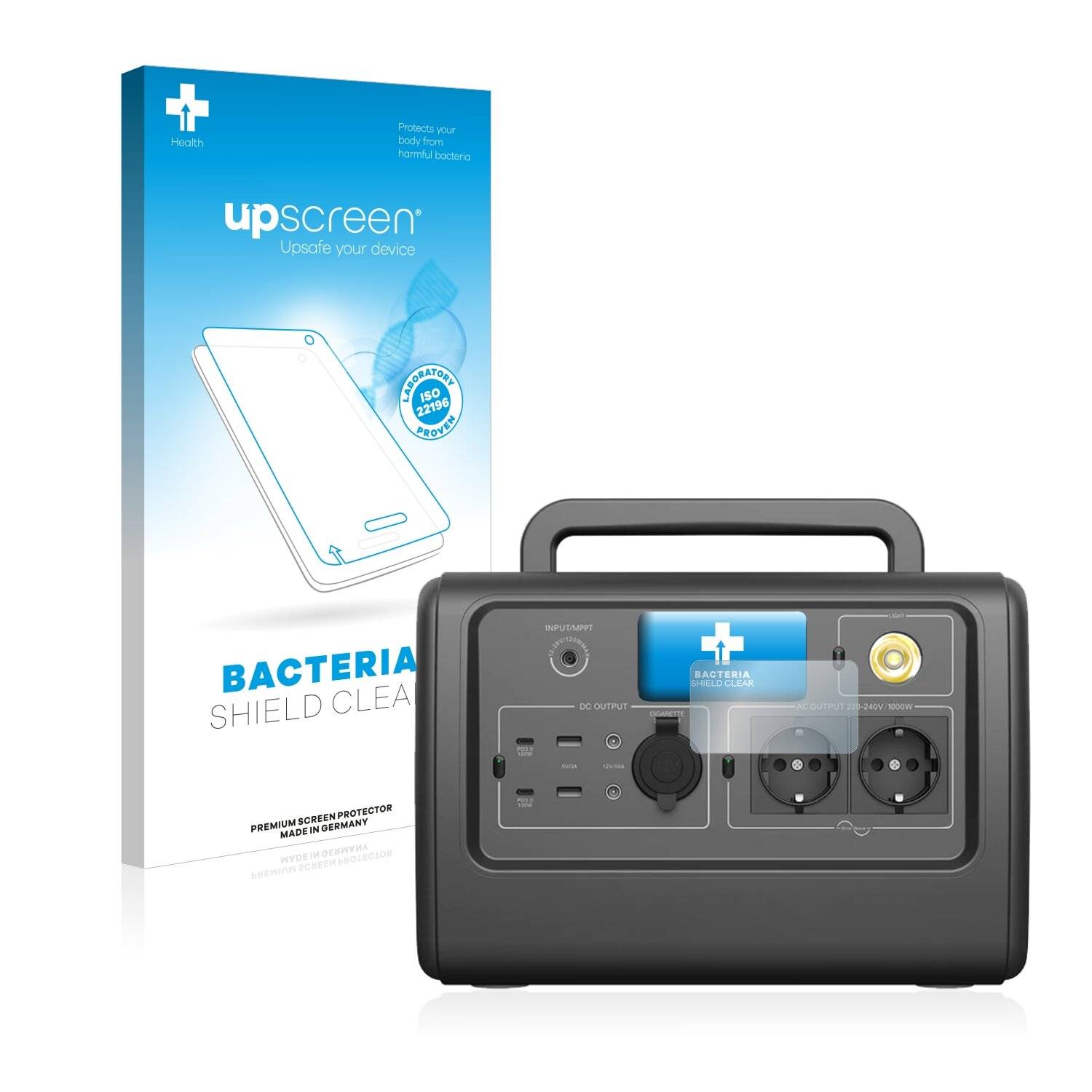 upscreen Bacteria Shield Clear Premium Antibakterielle Displayschutzfolie für Bluetti