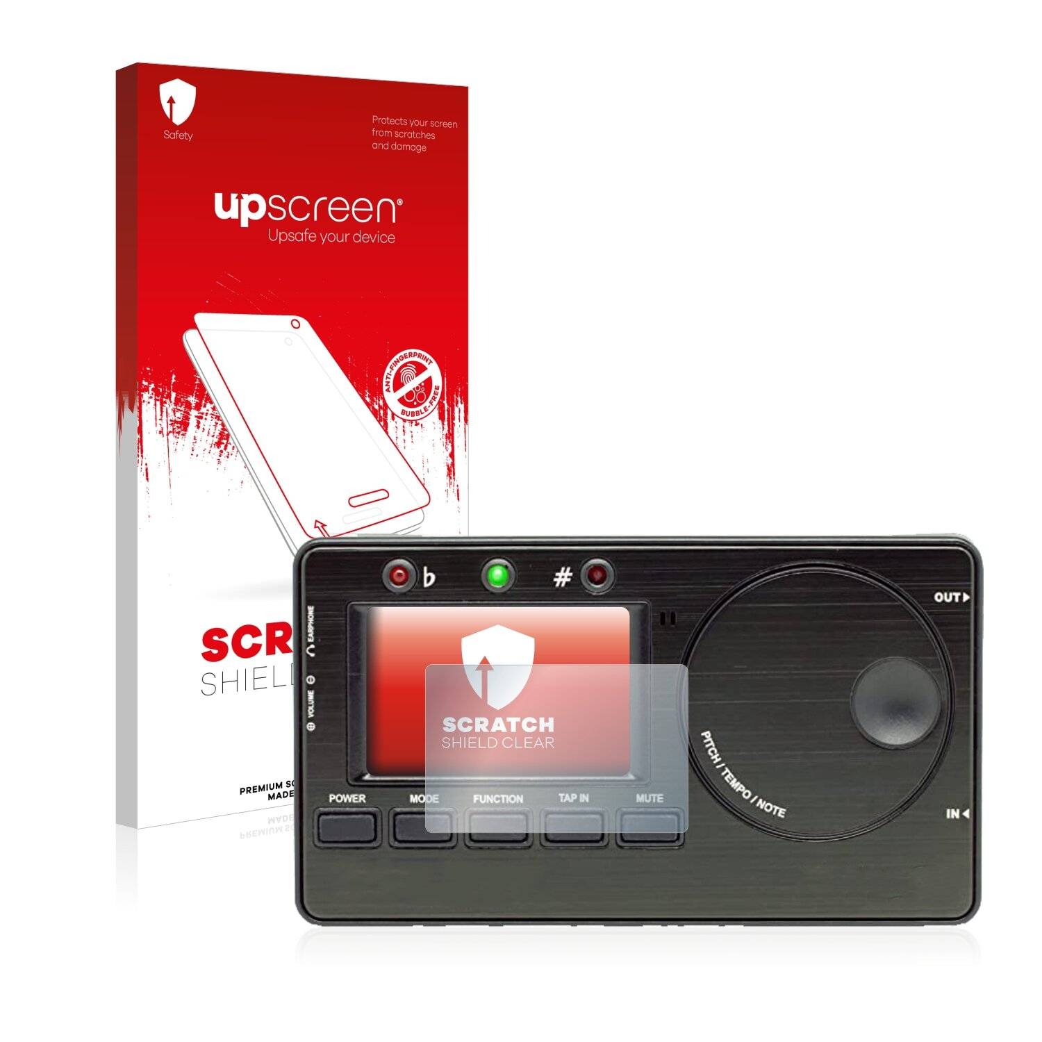 upscreen Scratch Shield Clear Premium Displayschutzfolie für KLIQ MetroPitch Digital Tuner