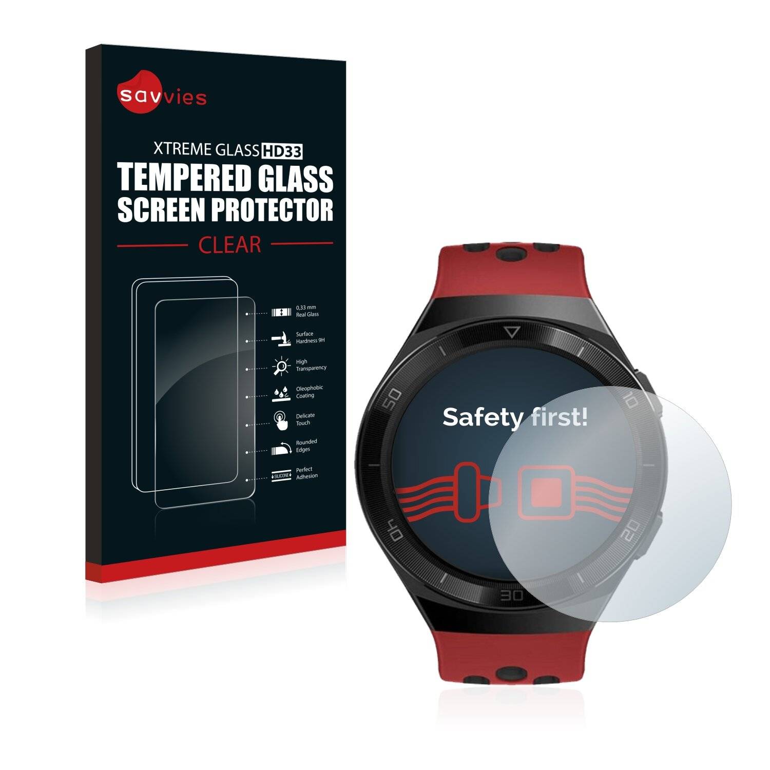 Savvies HD33 Clear Schutzglas für Huawei Watch GT